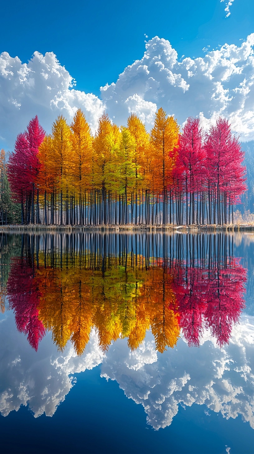 Vibrant Reflections: Nature’s Perfect Symmetry