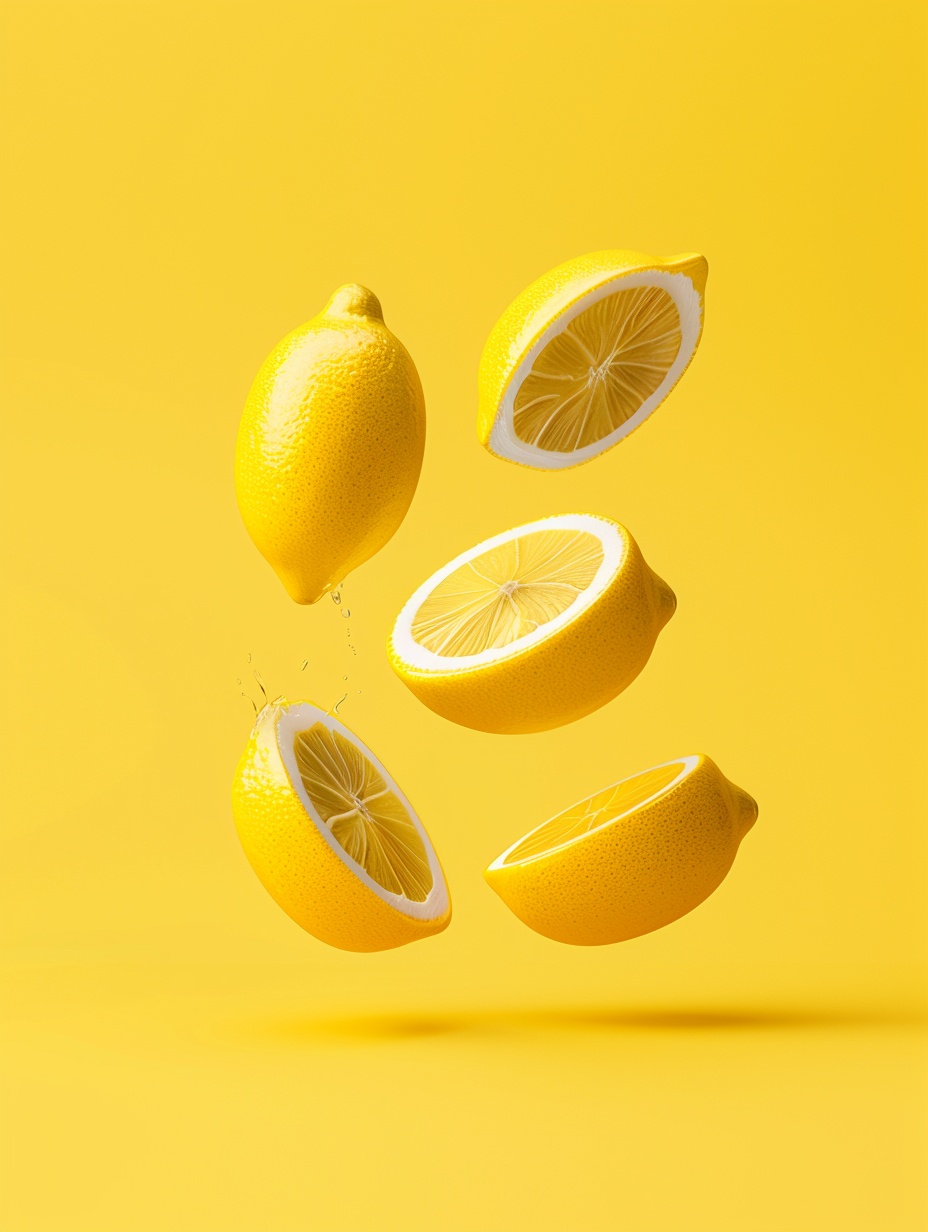 Vibrant Lemon Waterfall Photography: Surrealistic C4D Style