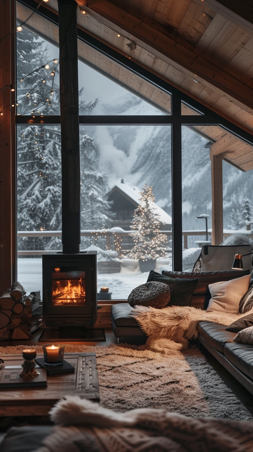 Arctic Penthouse: Cozy Interiors, Fireside Charm for Christmas