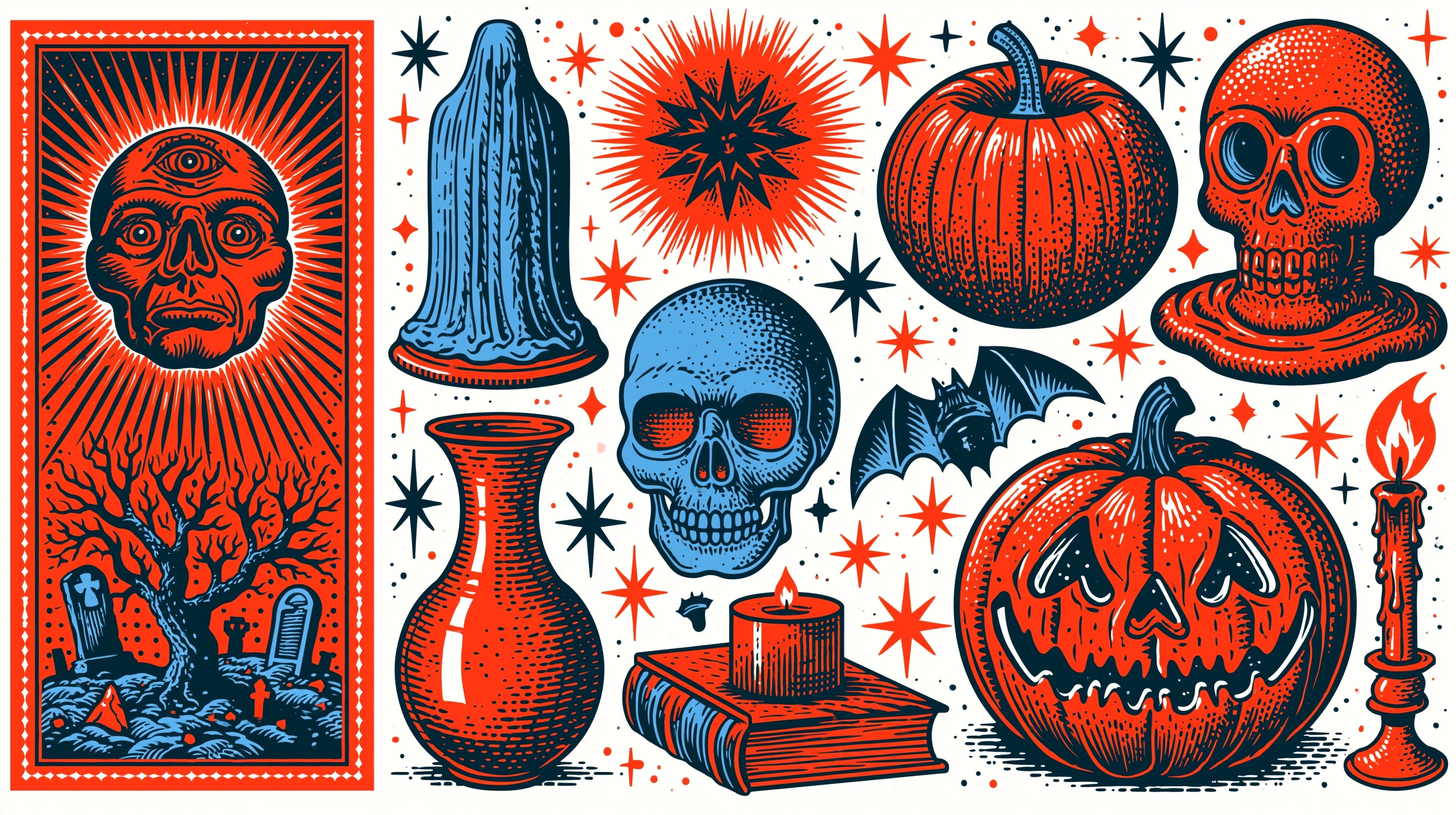 10 Vintage Halloween Clipart Elements for Your Projects