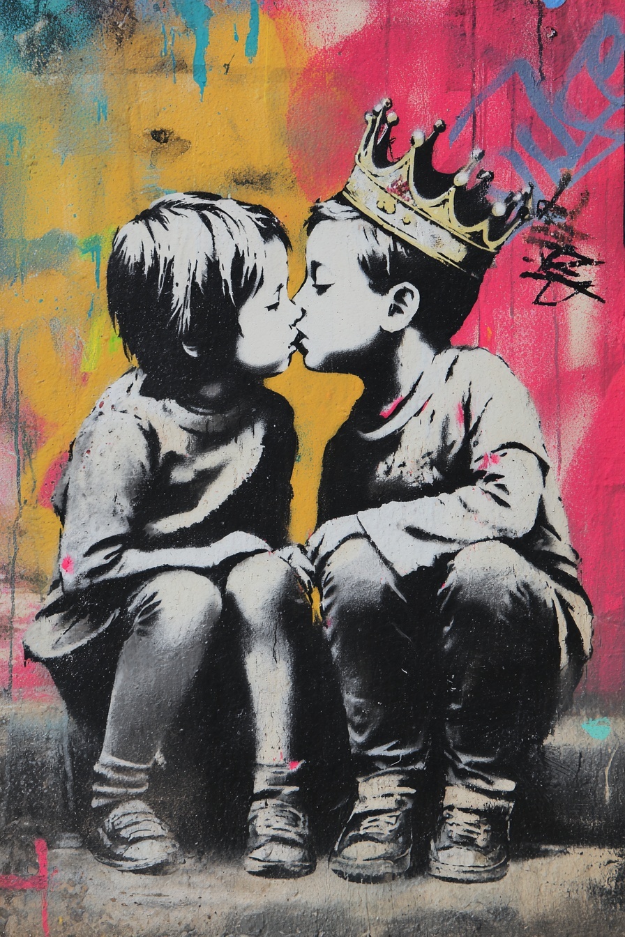 Graffiti Love: Crowned Childhood in Bold Colors