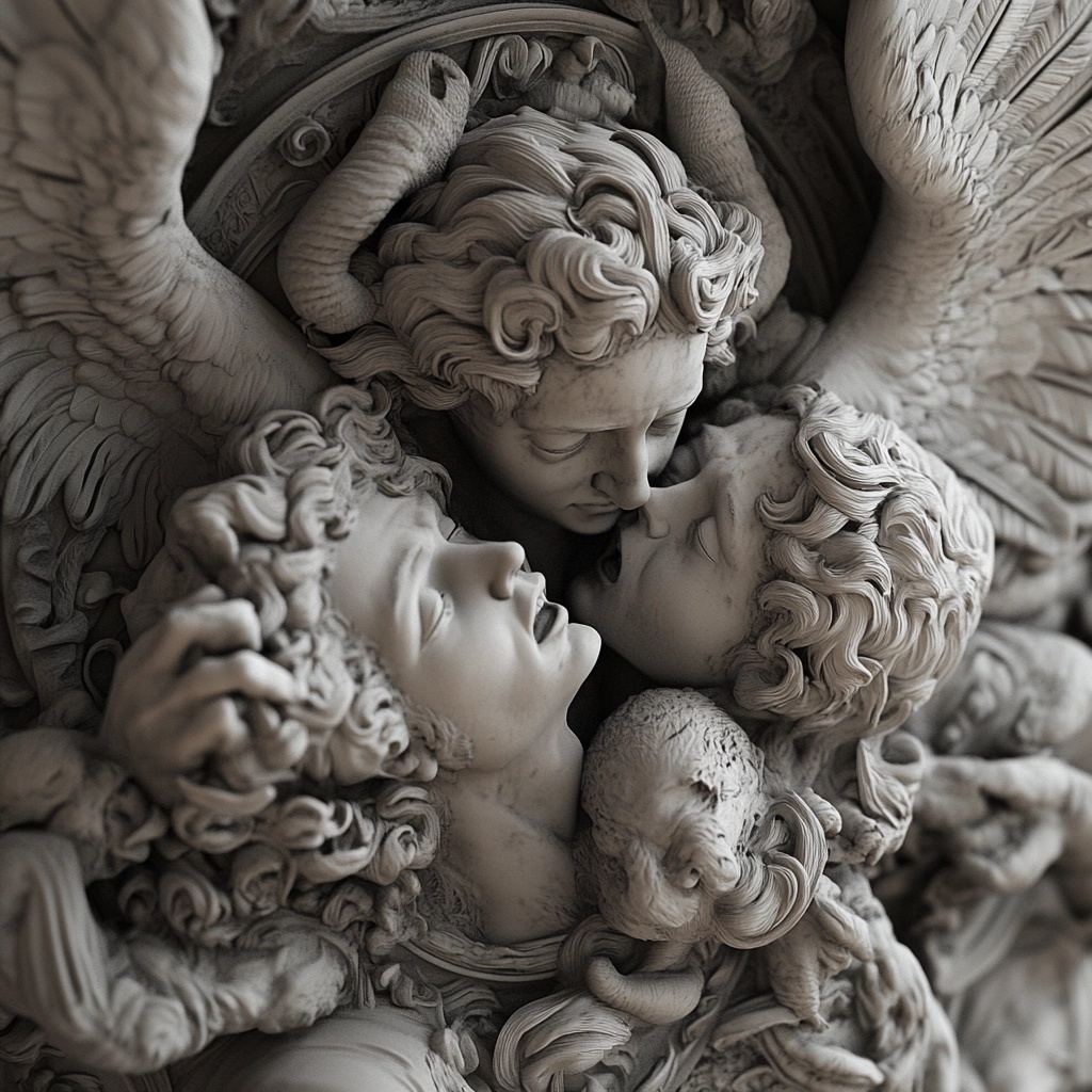 Stunning 4K Baroque Angels & Demons Sculptures