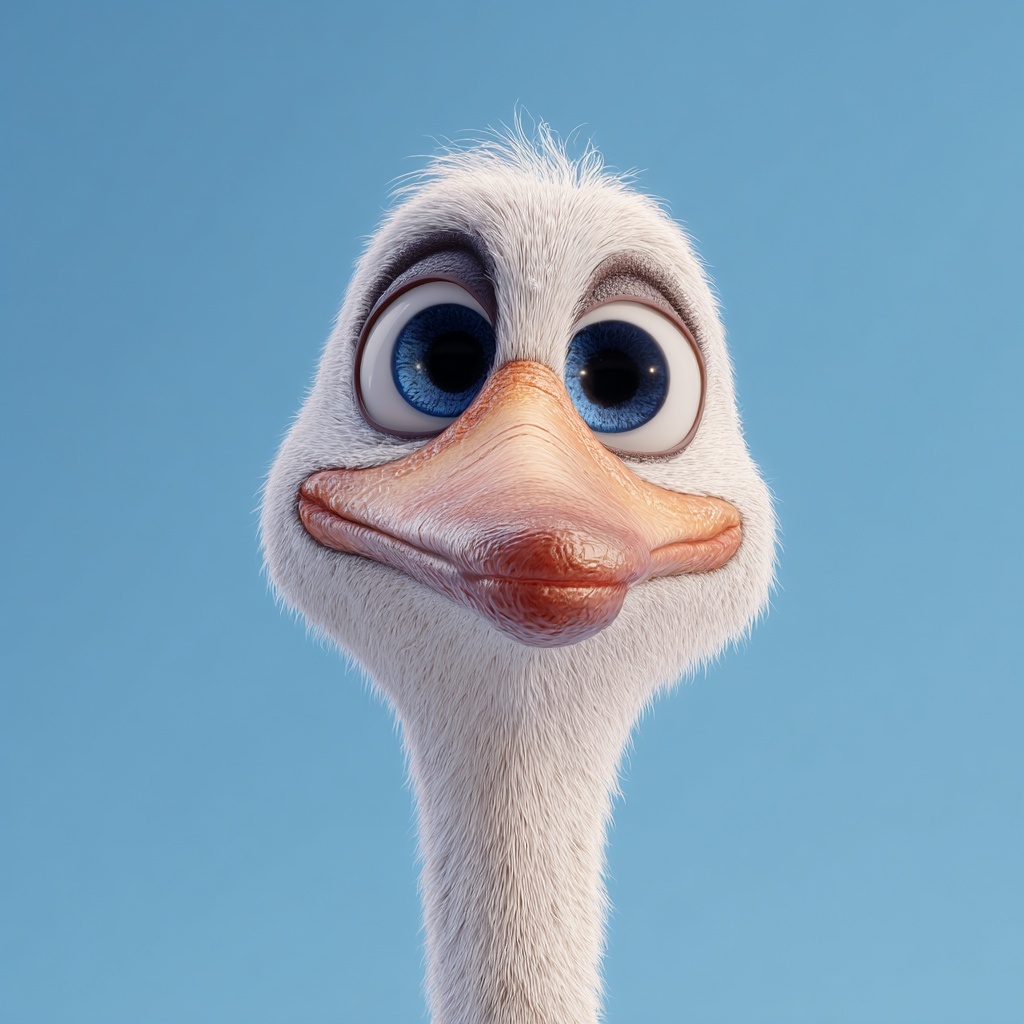 Adorable Pixar-Style Pelican Character Design