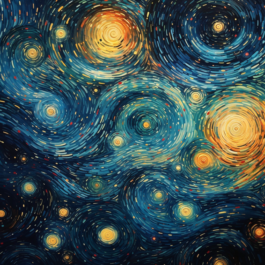 Van Gogh's Endless Fractal: Milky Way Galaxies Unleashed