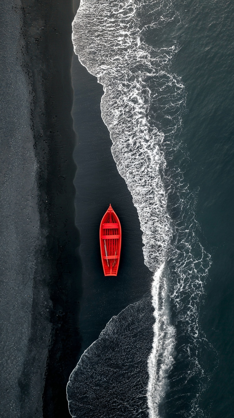 Drone Capture: Iceland's Black Sand Serenity