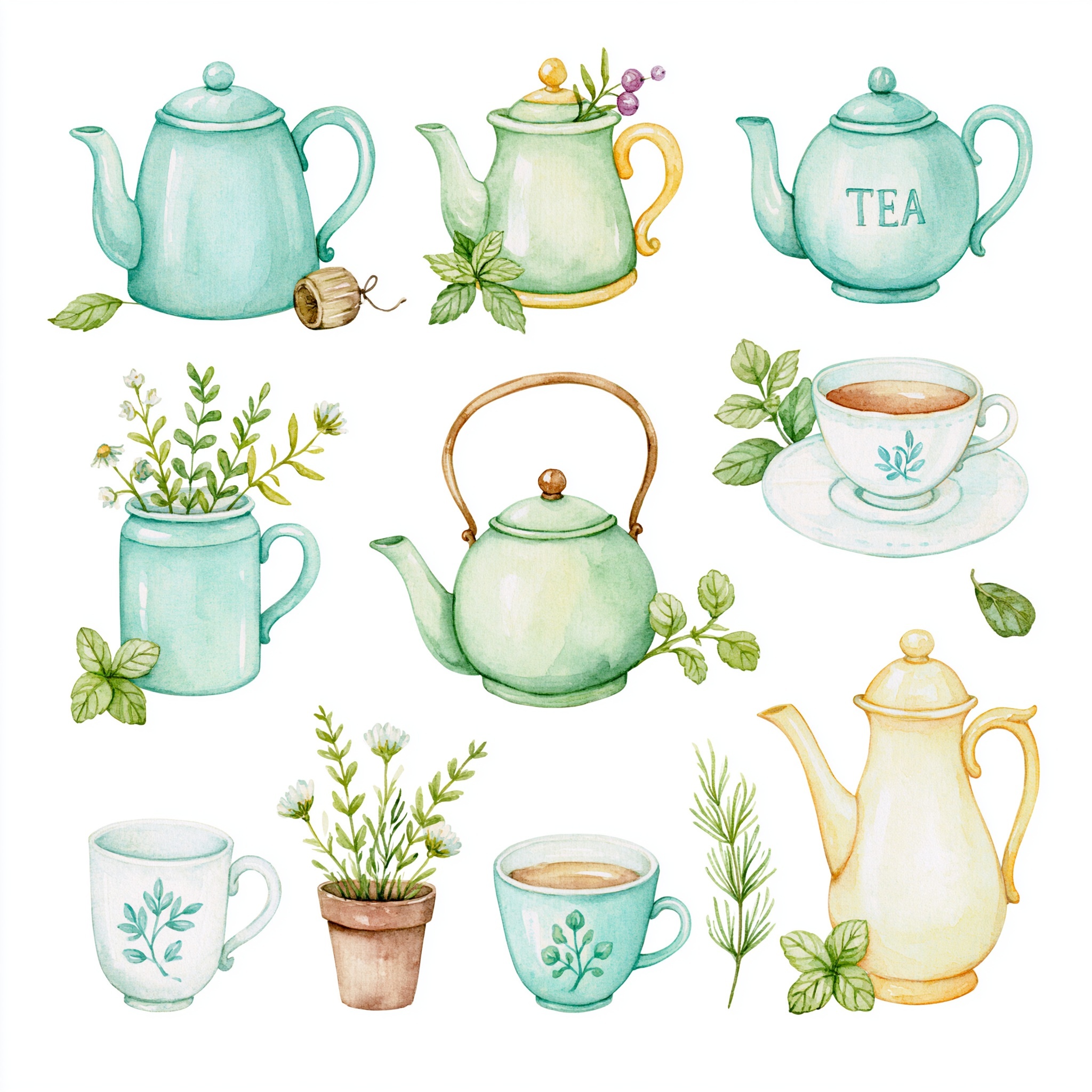 Whimsical Herbal Tea Set for Cozy Moments