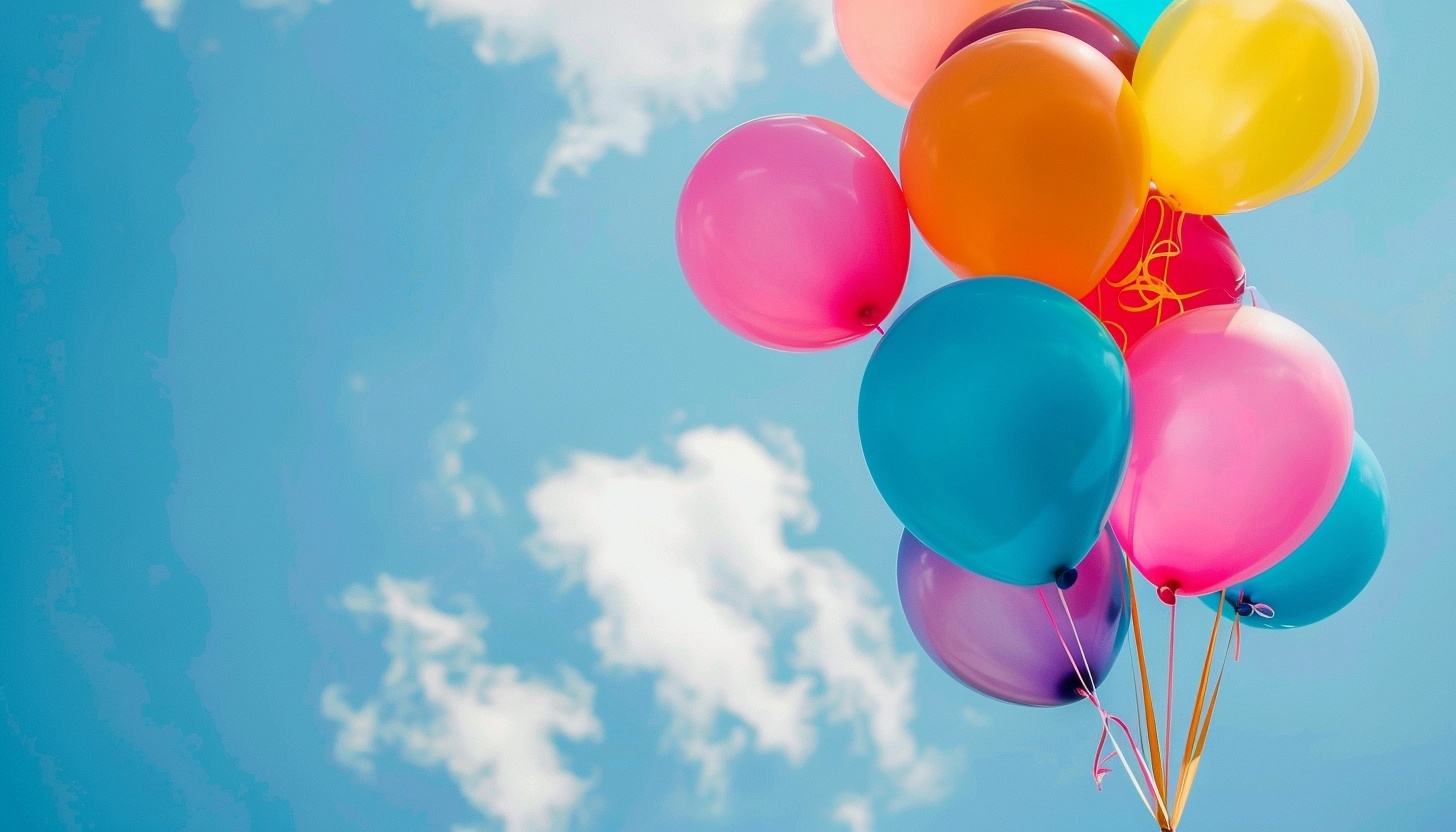 Vibrant Helium Balloons: Joyful Celebration Sky