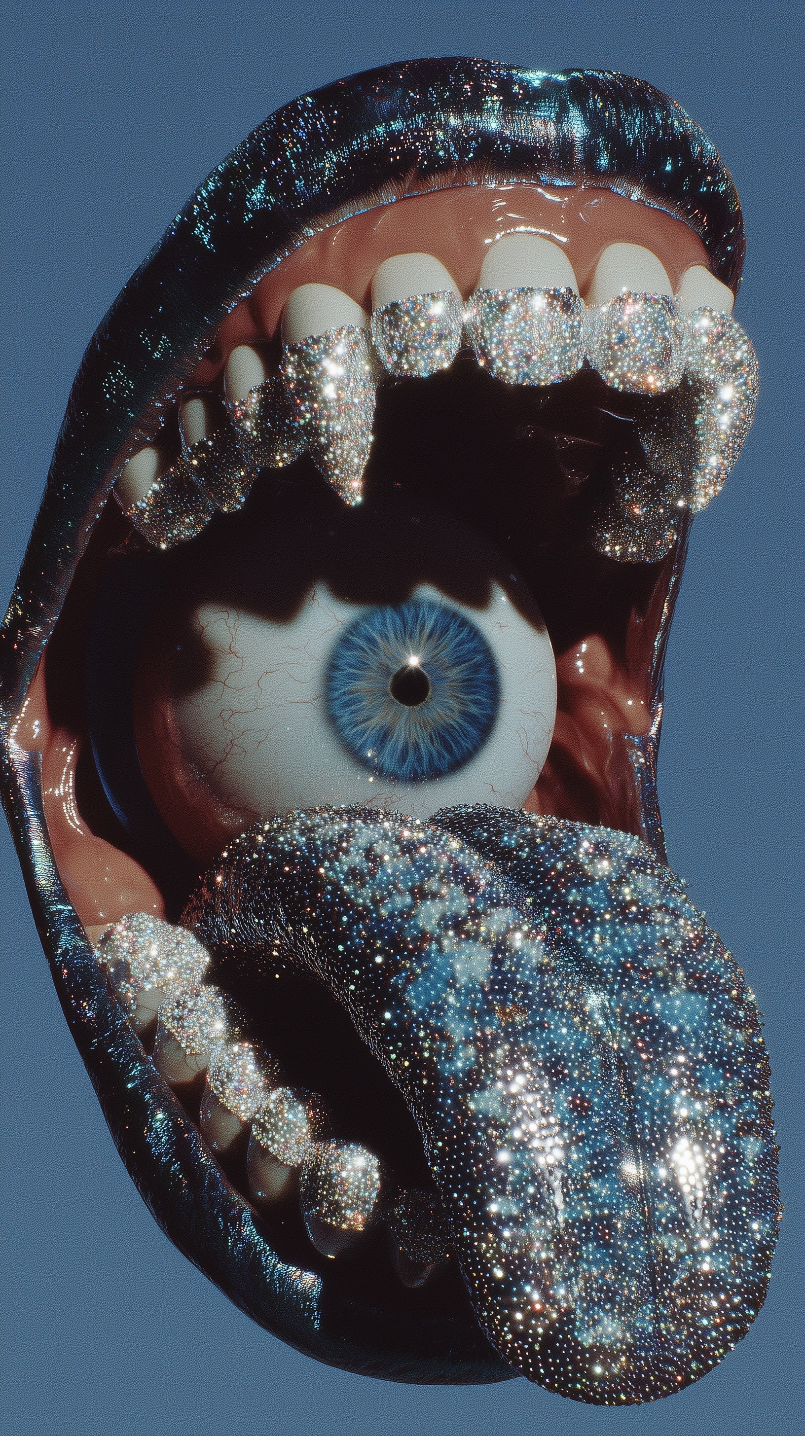 Surreal Fusion: Eyeball & Teeth Cinematic Art