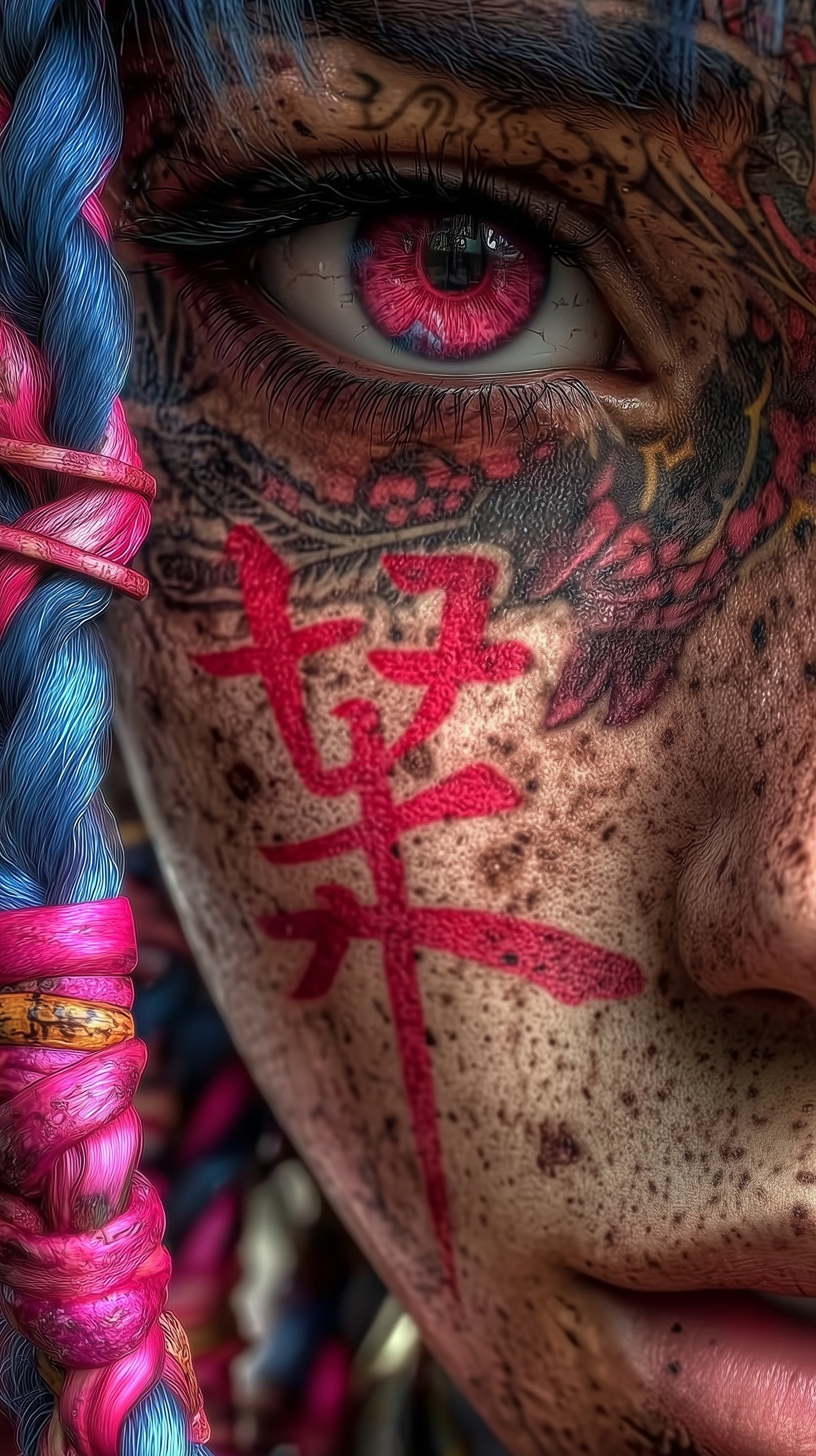 Stunning Hyperrealistic Portrait with Unique Tattoos