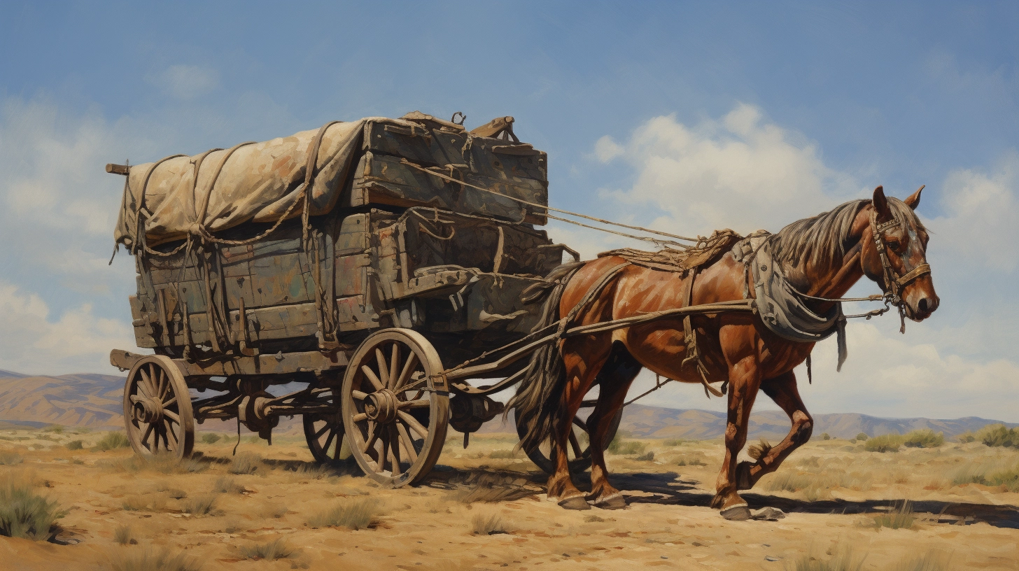 Bronze Age Nomadic Steppes: Spokeless Wheel Horse-Drawn Wagon