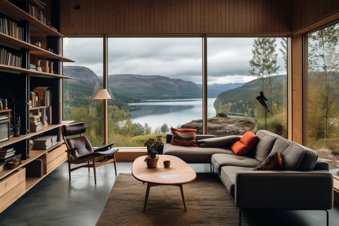 Cozy Modern Cabin: Enjoy Stunning Norwegian Views from Your Living Room