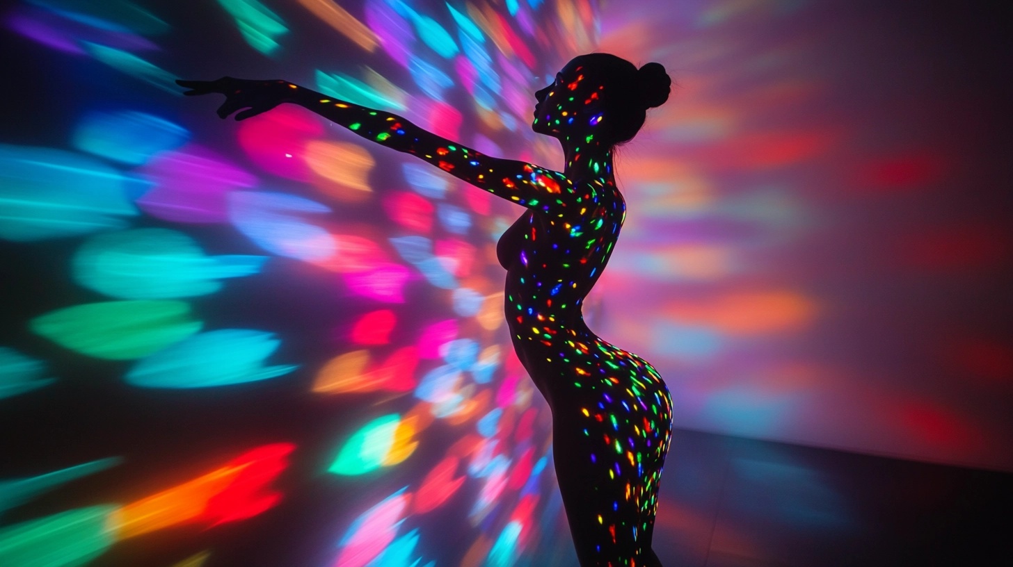 Vibrant Holographic Dancer: A Visual Spectacle