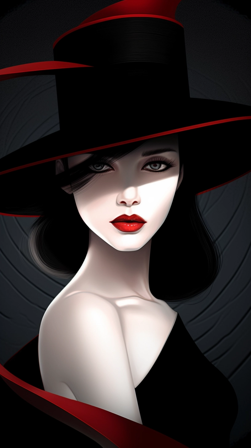 Stylish Black Hats - Inspired by Patrick Nagel & Anime