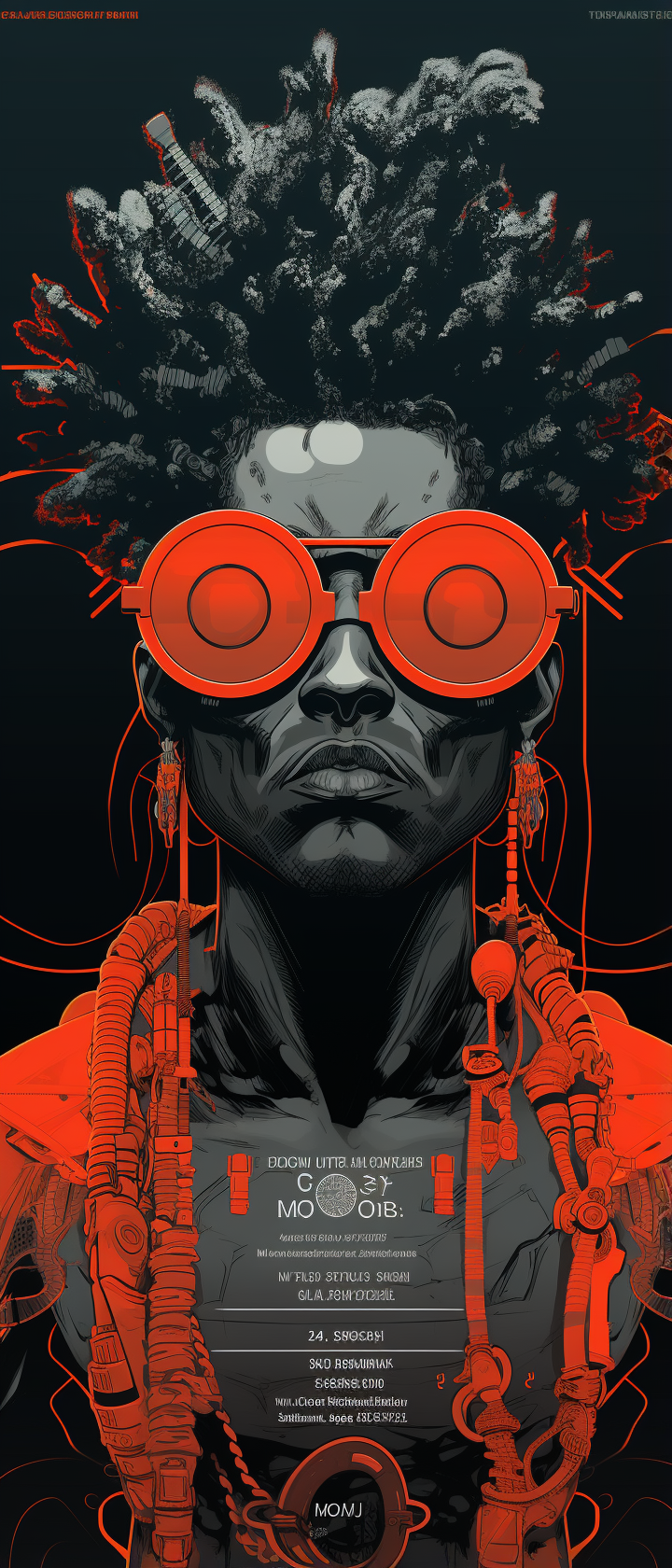 Modern Afro Samurai: Futuristic Goggles & Minimalistic Calendar Design