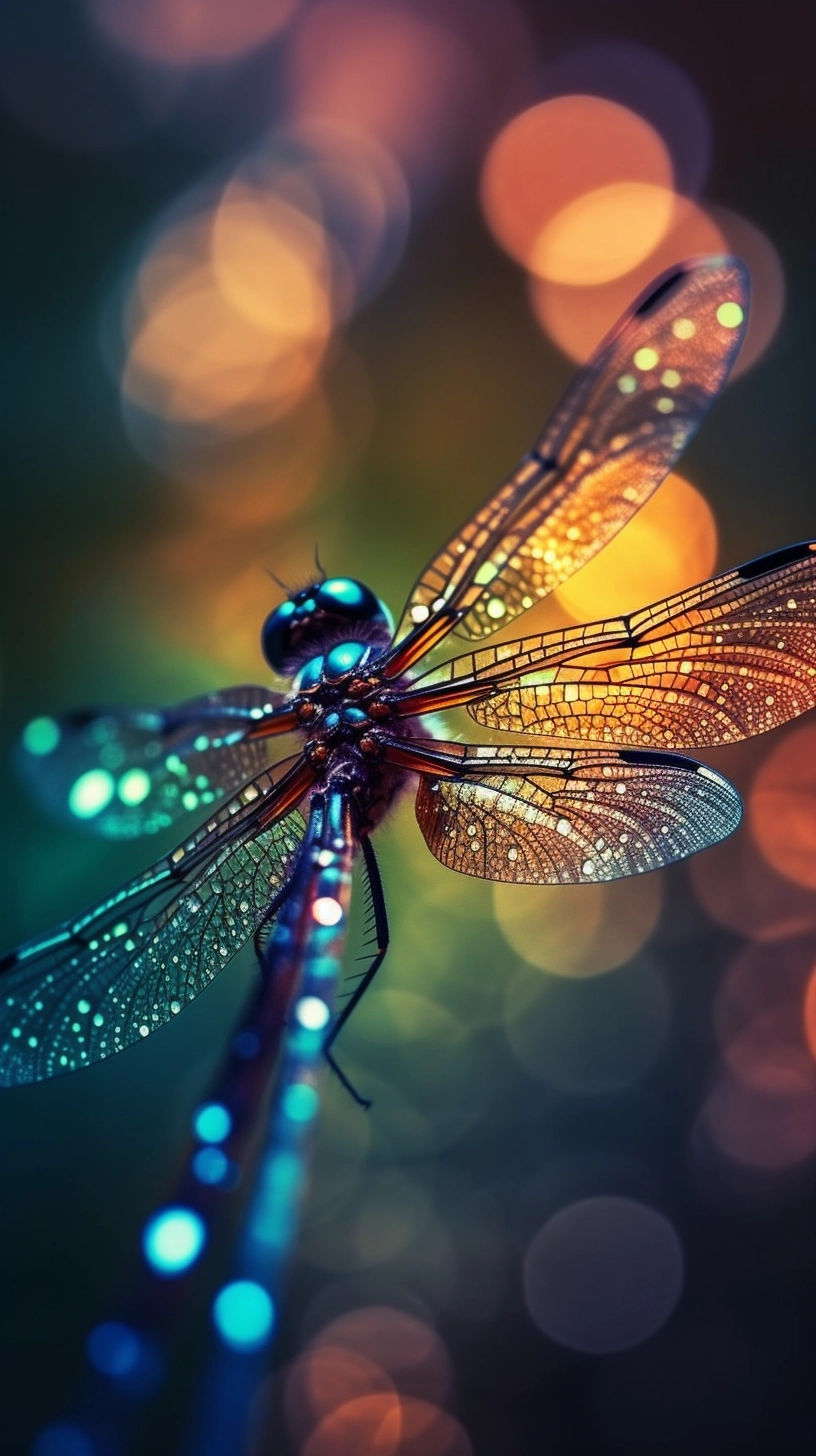 Dragonfly Delight: Realistic Photography with Ethereal Bokeh