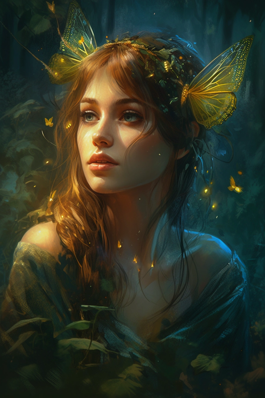 Firefly Fairy: Dark Fantasy Portrait by Anton Fadeev