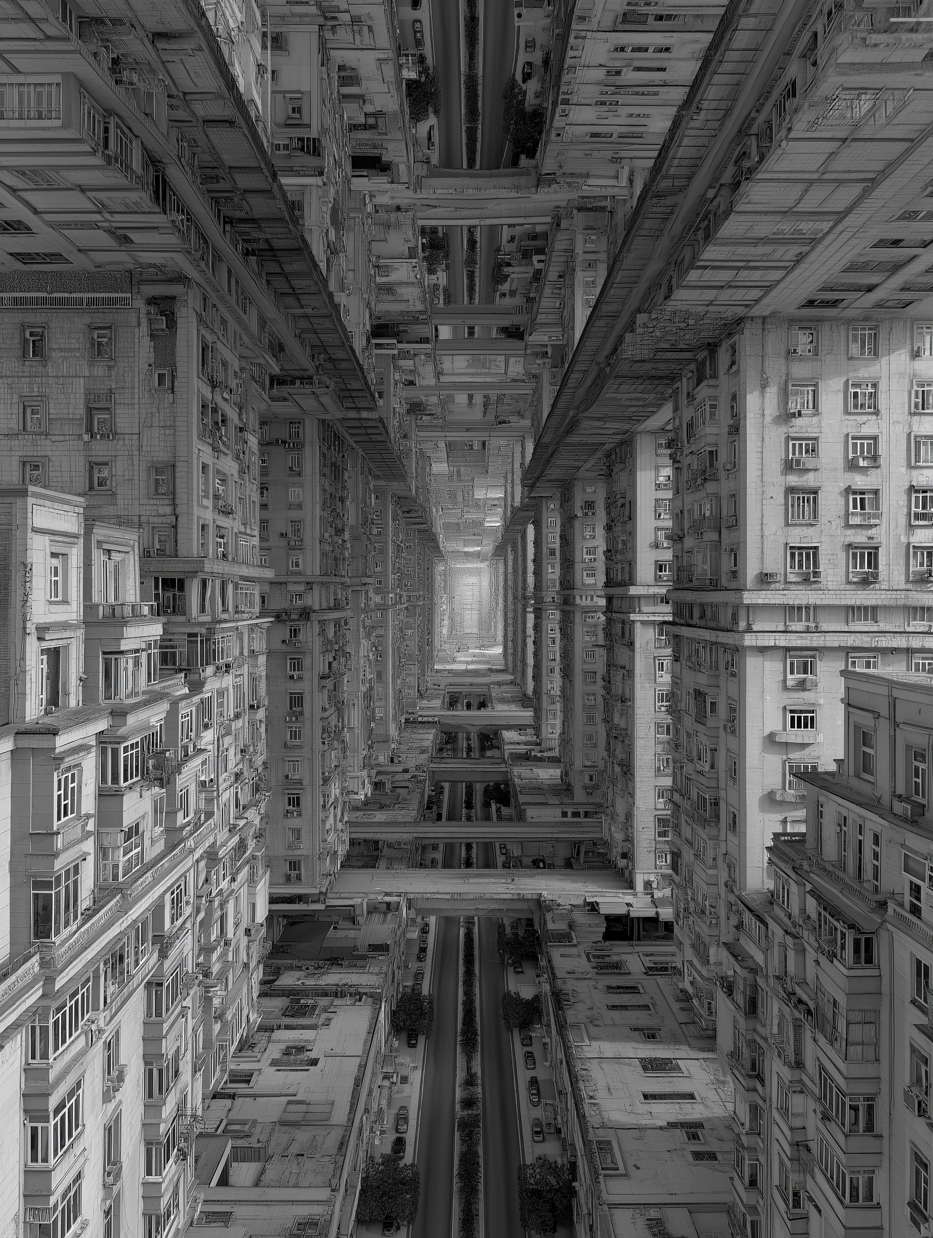 Chaos in Concrete: A Distorted Urban Landscape