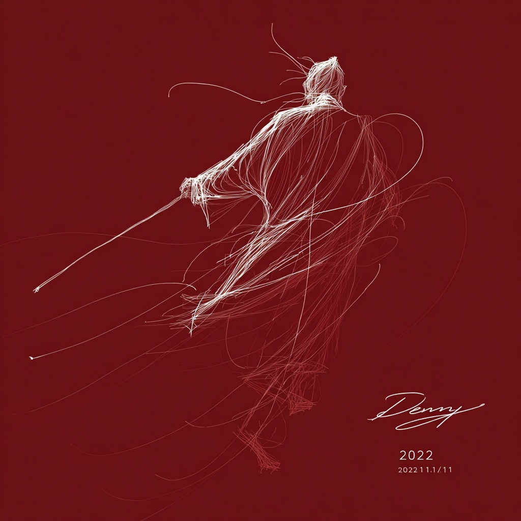 Chaos in Motion: Abstract Elderly Figure Artwork