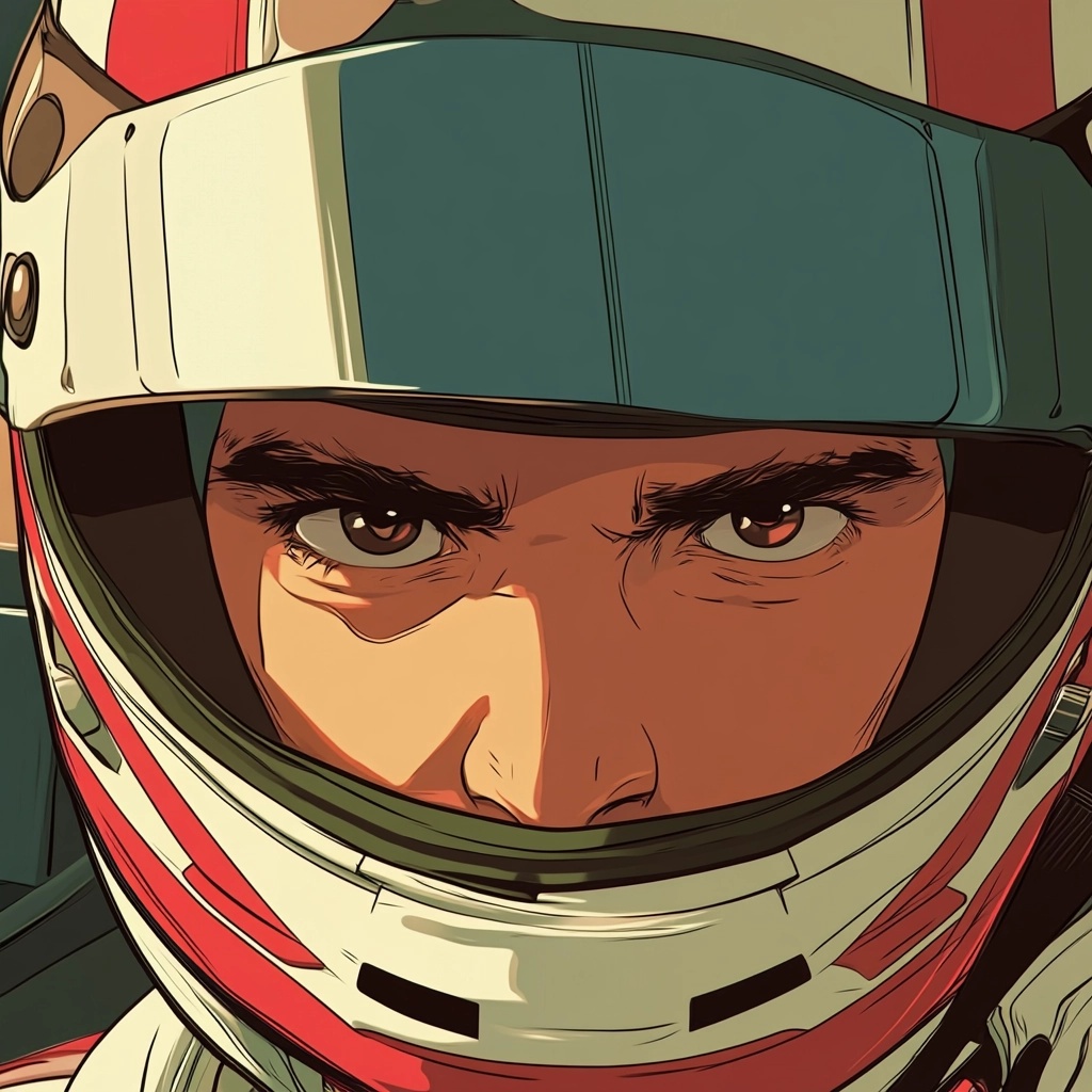 Vibrant Animated Formula 1 Driver Illustration