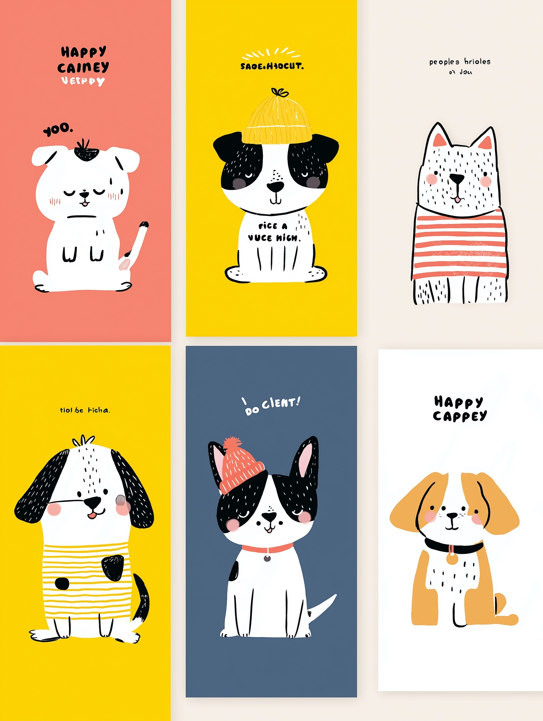 Happy Puppy & Friends: Colorful Cartoon Sticker Set