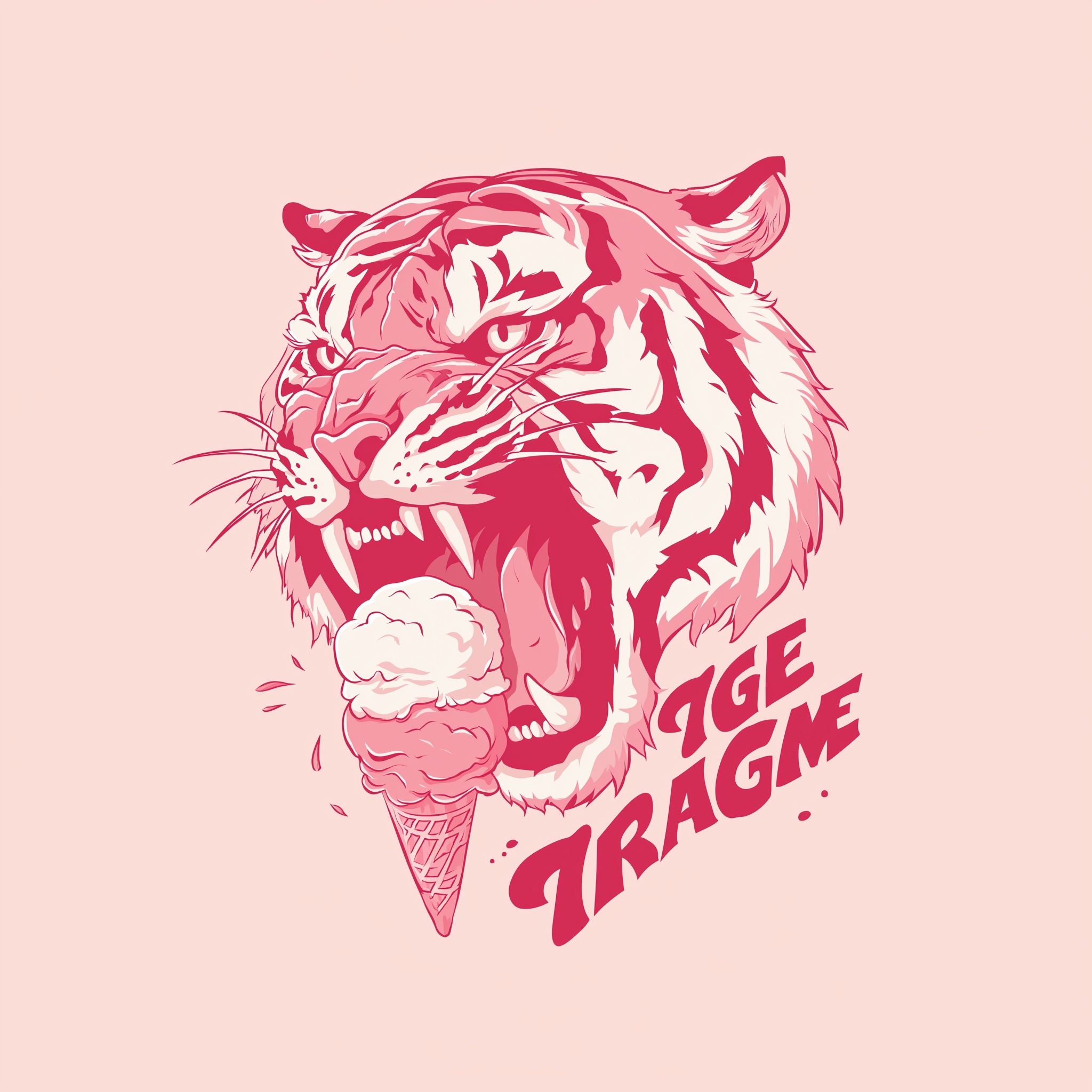 Fierce Tiger Ice Cream Logo: Playful & Premium Design