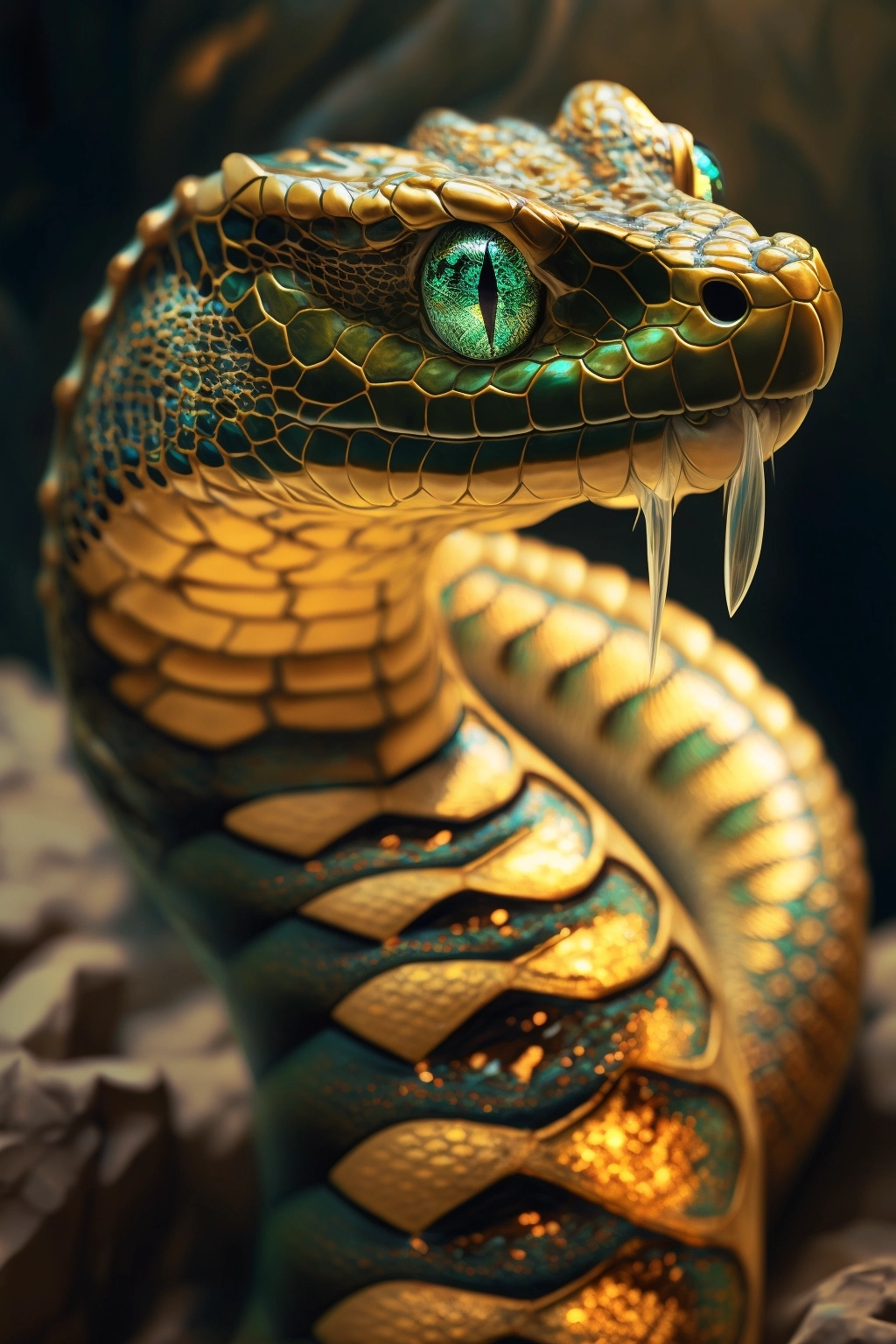 Stunning King Cobra: 3D Eyes & Nuanced Scales