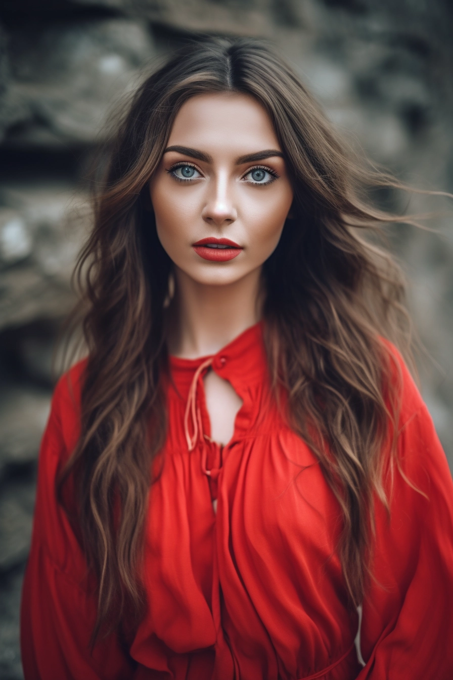 Stunning Ukrainian Beauty in Red Dress