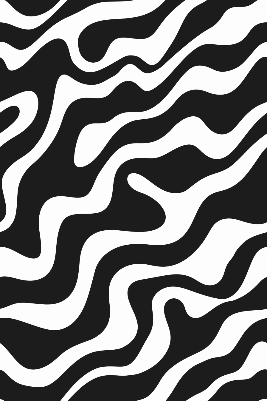 Black & White Boho Vector Pattern - Minimalist & Groovy