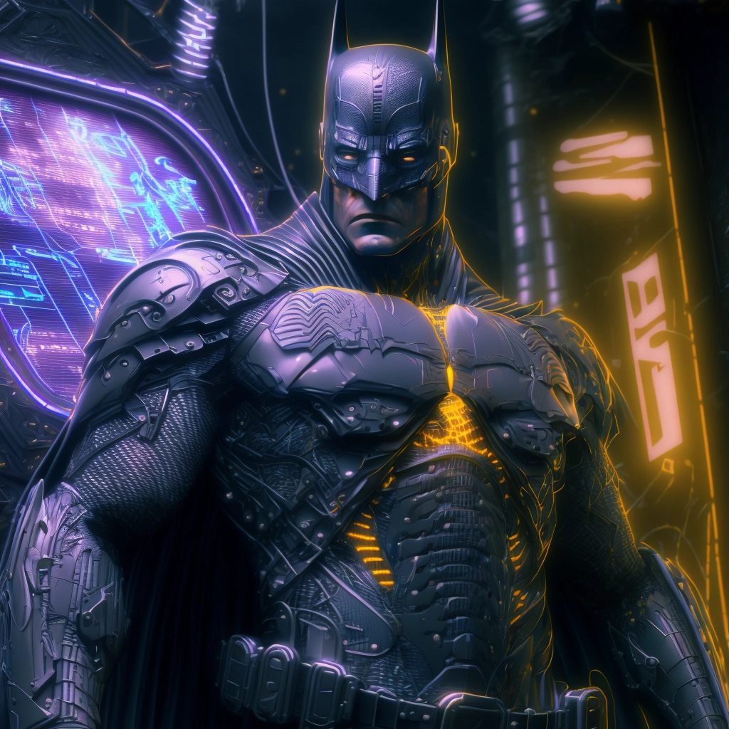 Ultra-Detailed Cyberpunk Batman Portrait