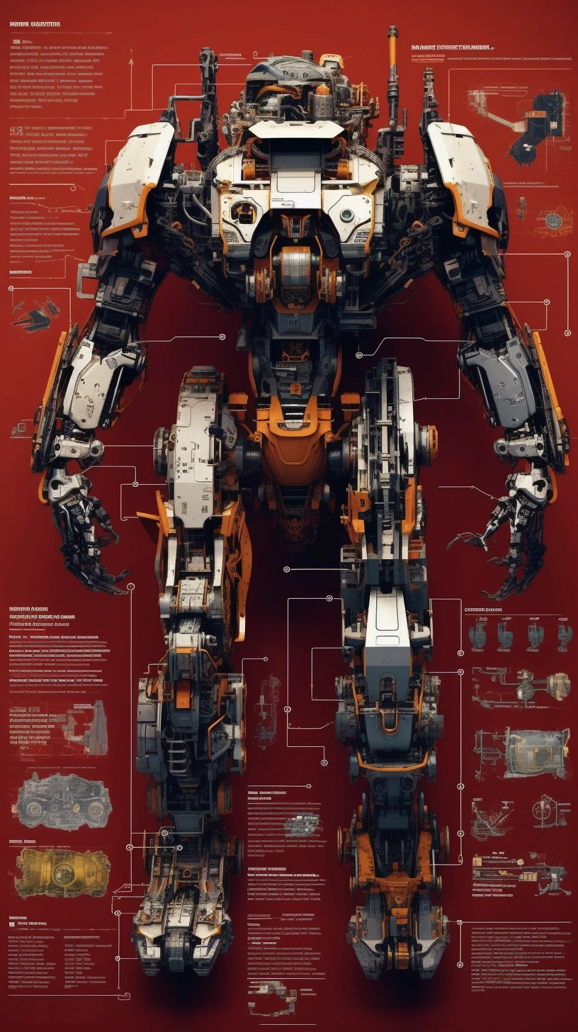 Deconstructed Mecha: Highly Detailed Knolling Layout