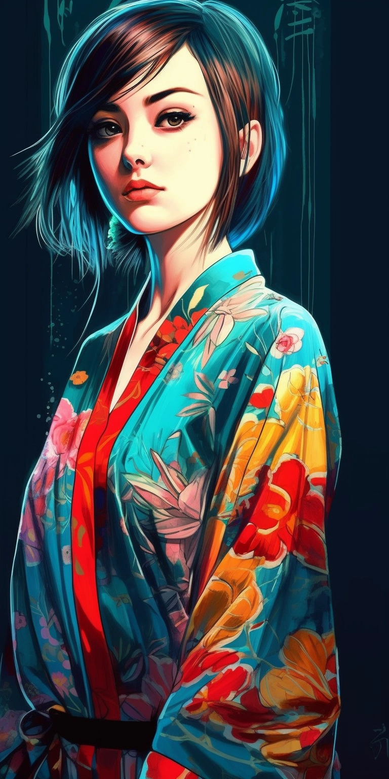 Ultra-Detailed Anime Illustration of Pretty Girl in Bathrobe