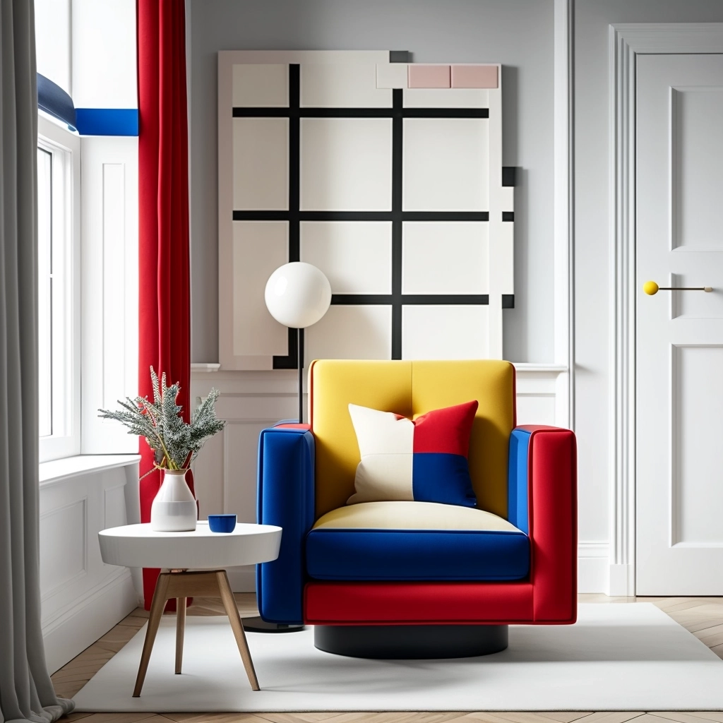 Geometric Armchair: Bold & Colorful Living Room