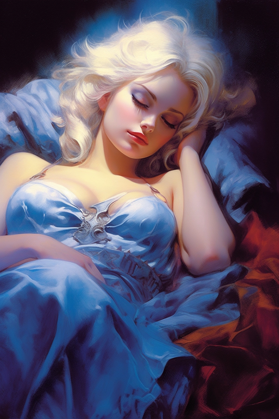 Boris Vallejo's Anime Woman: All Grown Up & Asleep