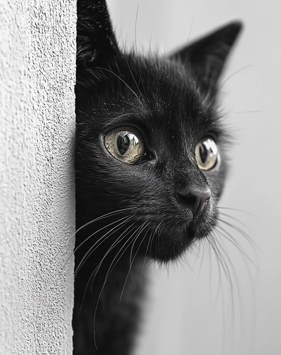 Charming Black-and-White Kitten Photography