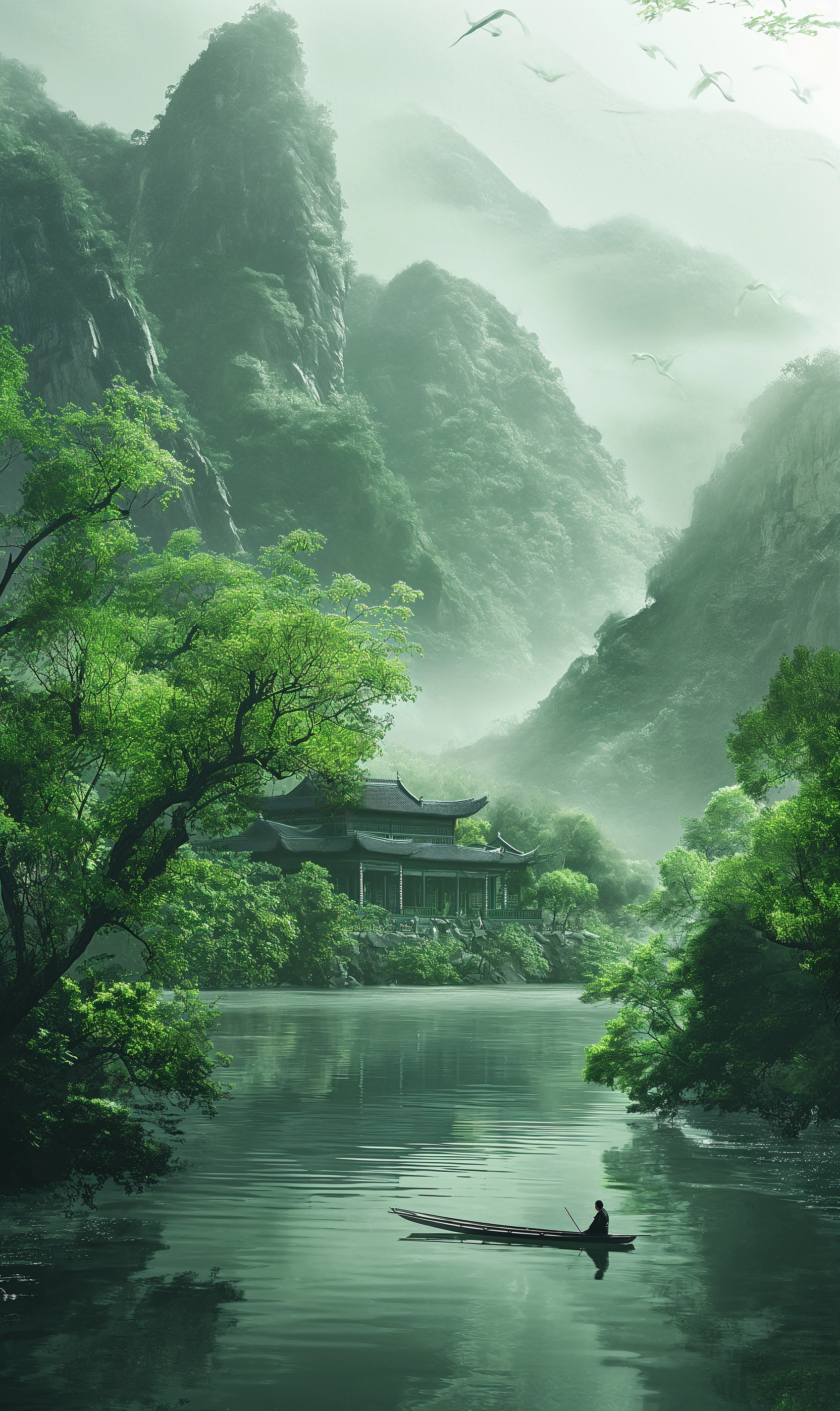 Qingming Festival: Tranquil Chinese Landscape Painting