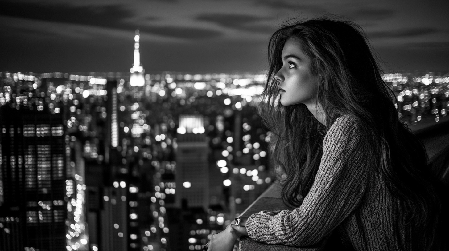 Night in NYC: Black & White Moments Captured