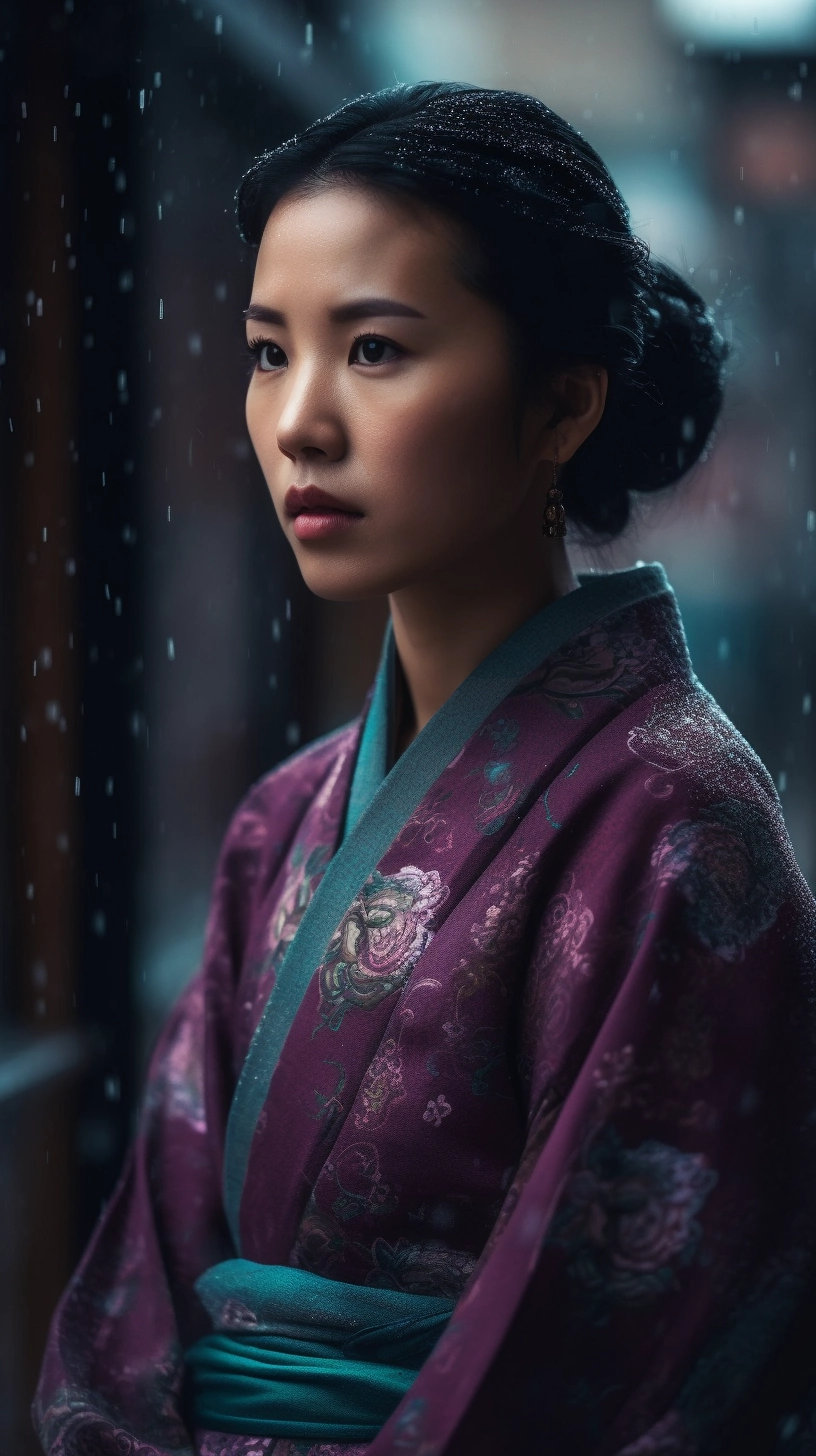 Dreamy Portraits of Chinese Woman in Old Costume