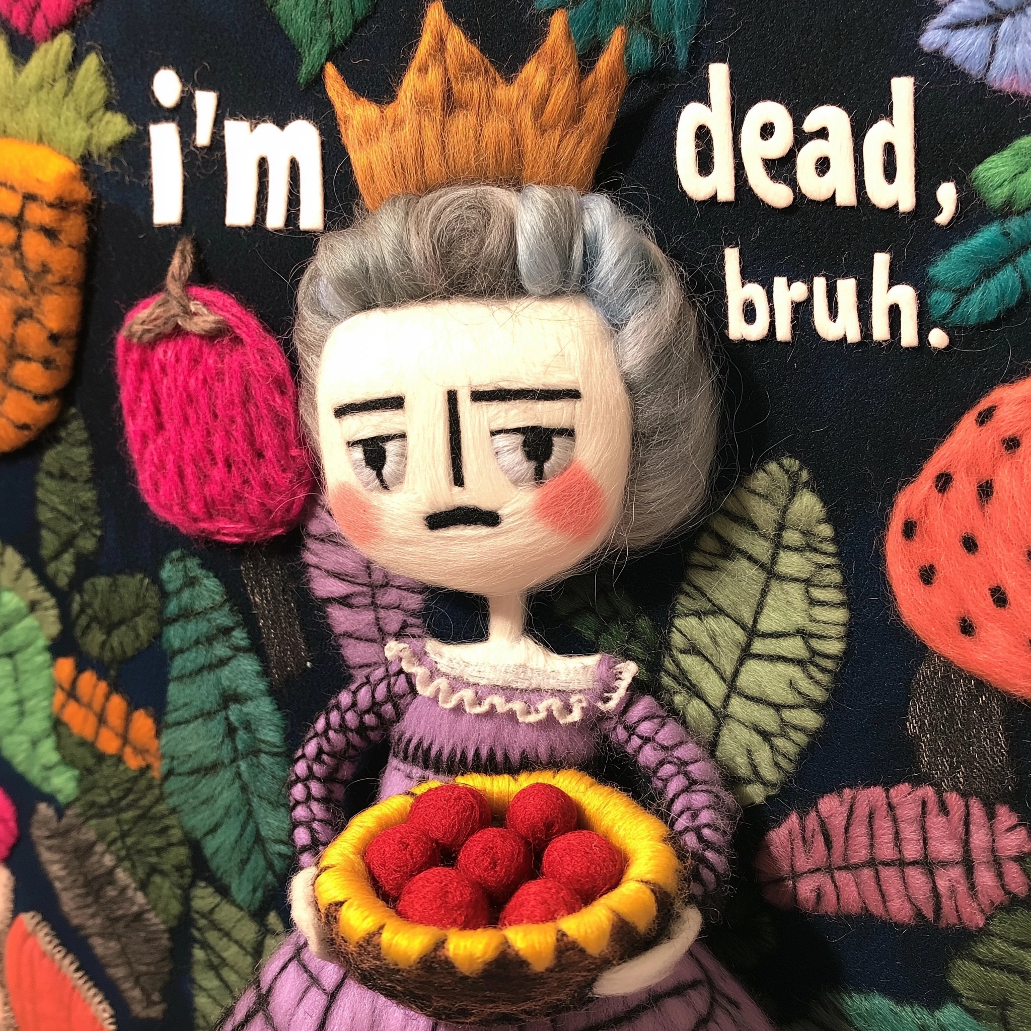 Whimsical Felt Art: I'm Dead, Bruh!