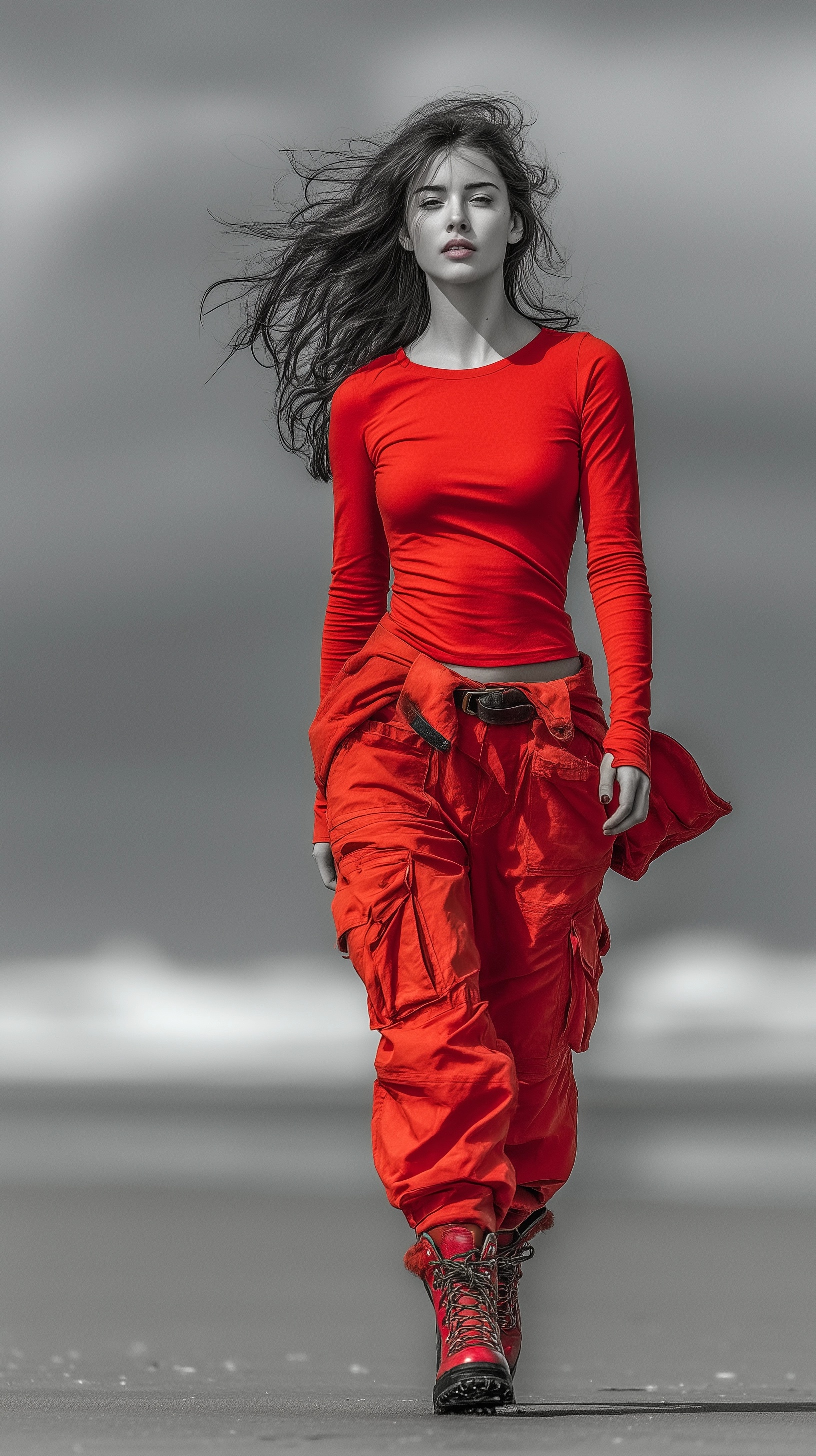 Graceful Strength on a Stormy Beach