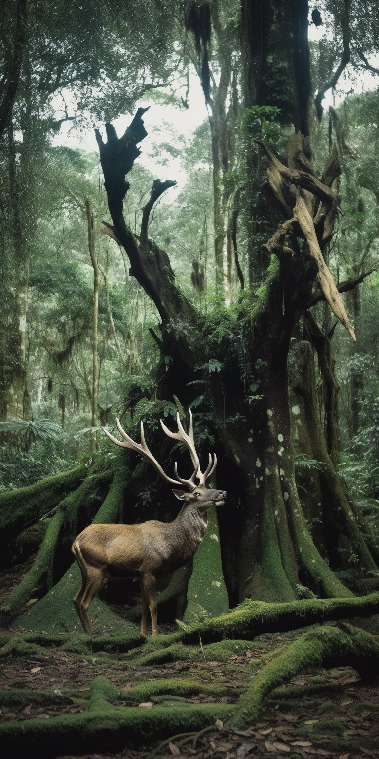 Fantasy Deer with Magnificent Antlers