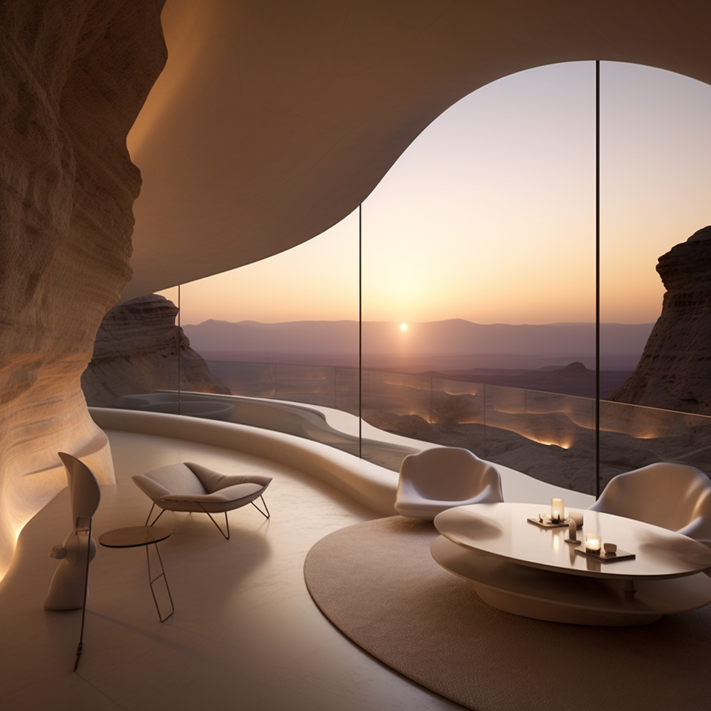 Rock Mountain Hotel: Curved Architecture with Sunset View