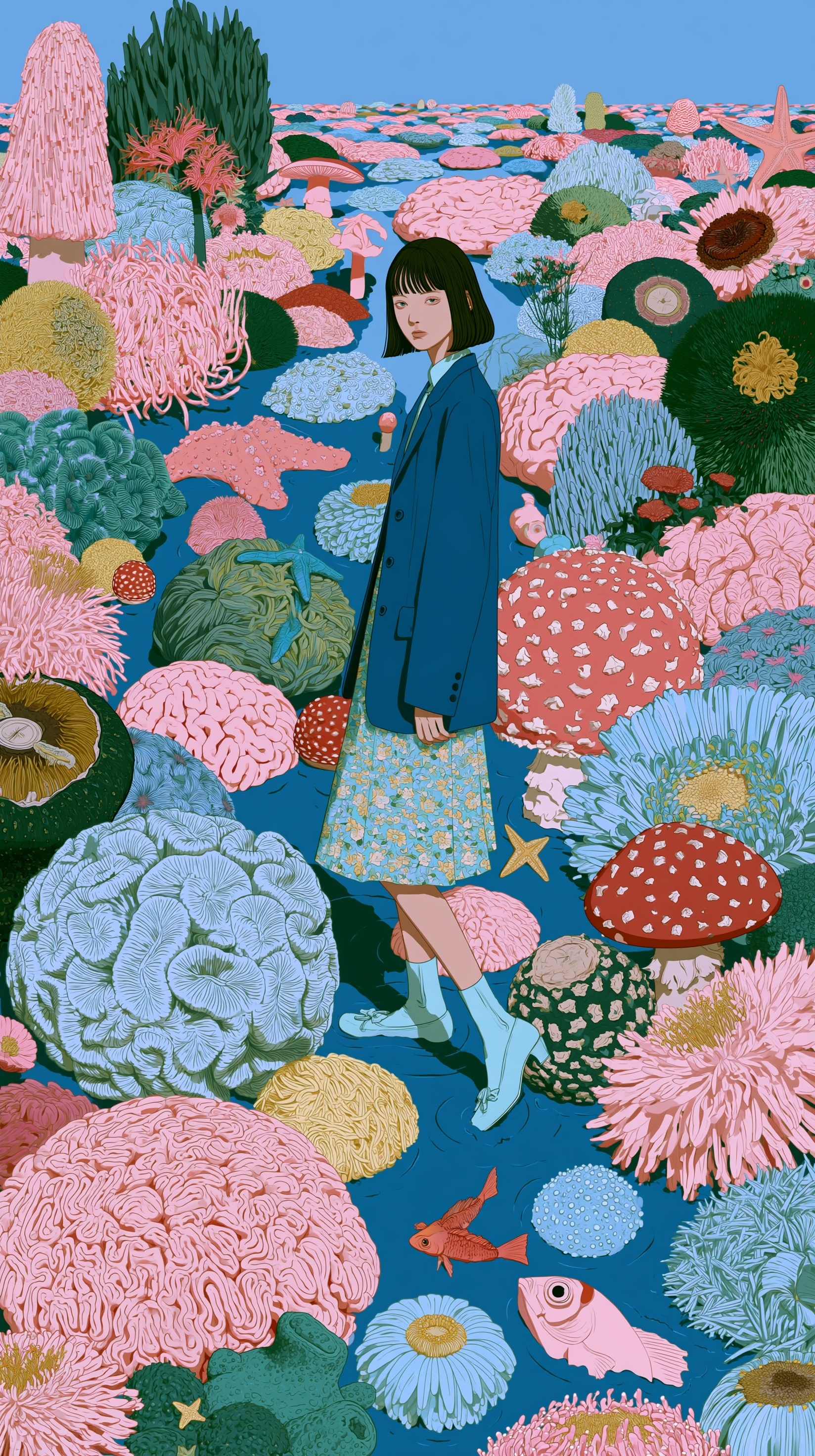 Pastel Dream: Dance Through a Surreal Garden