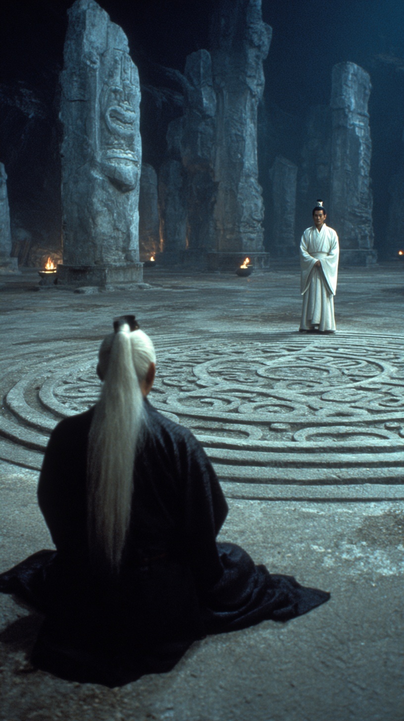Ancient Guardians: A Wuxia Nighttime Ritual