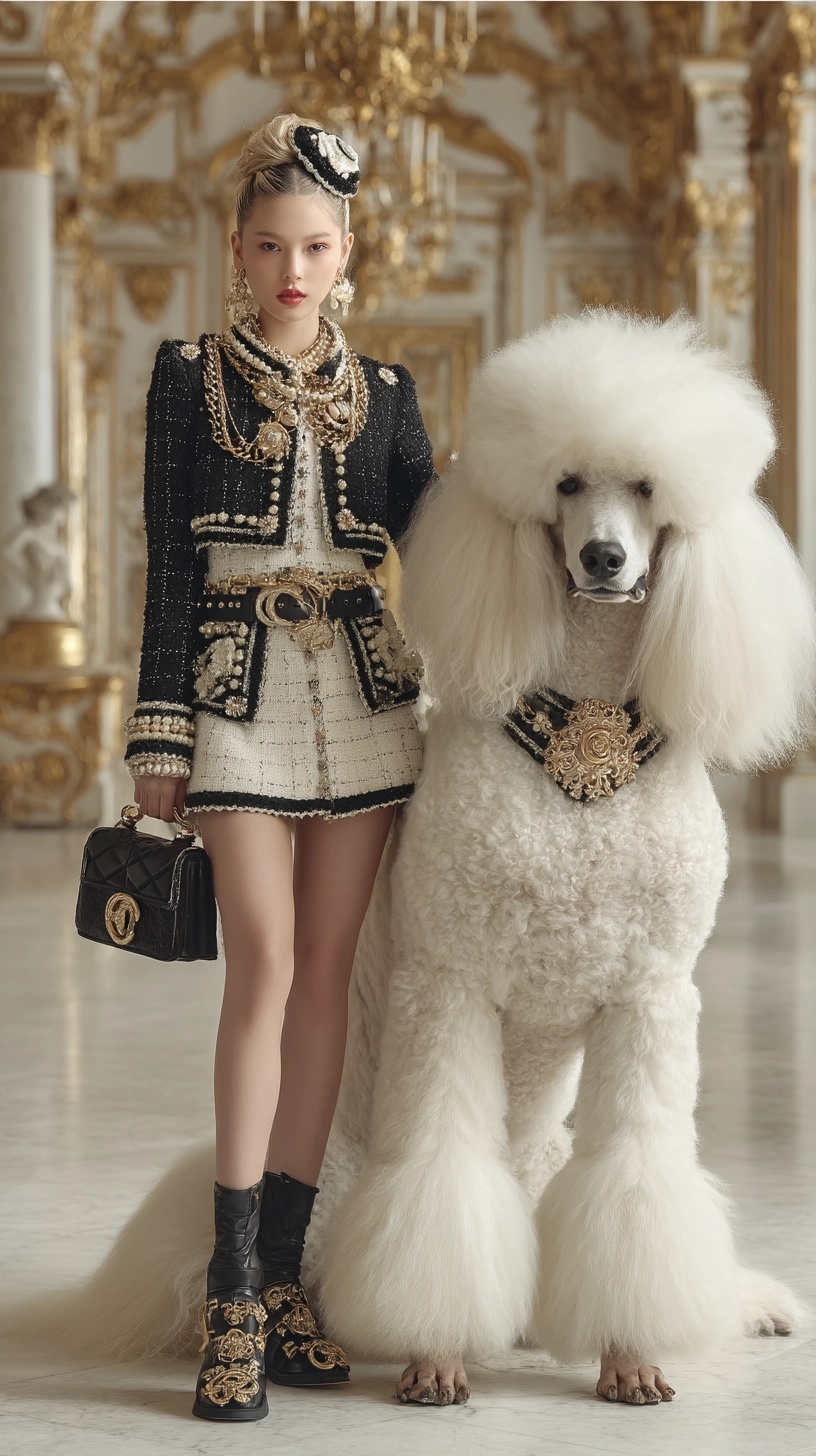 Chic Elegance: Poodle Meets High Fashion