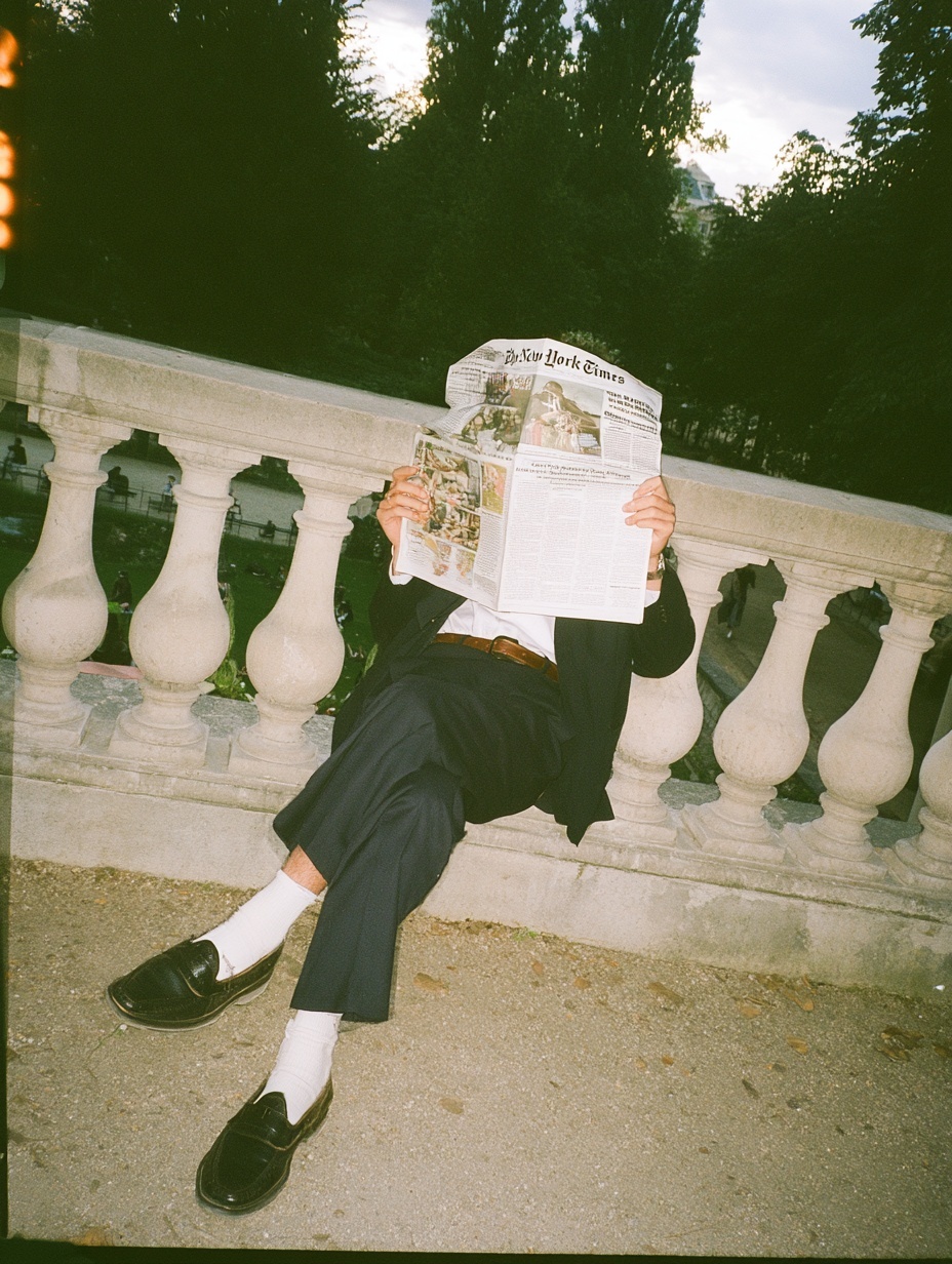 Serene Moments at Tuileries: A Hidden Reader