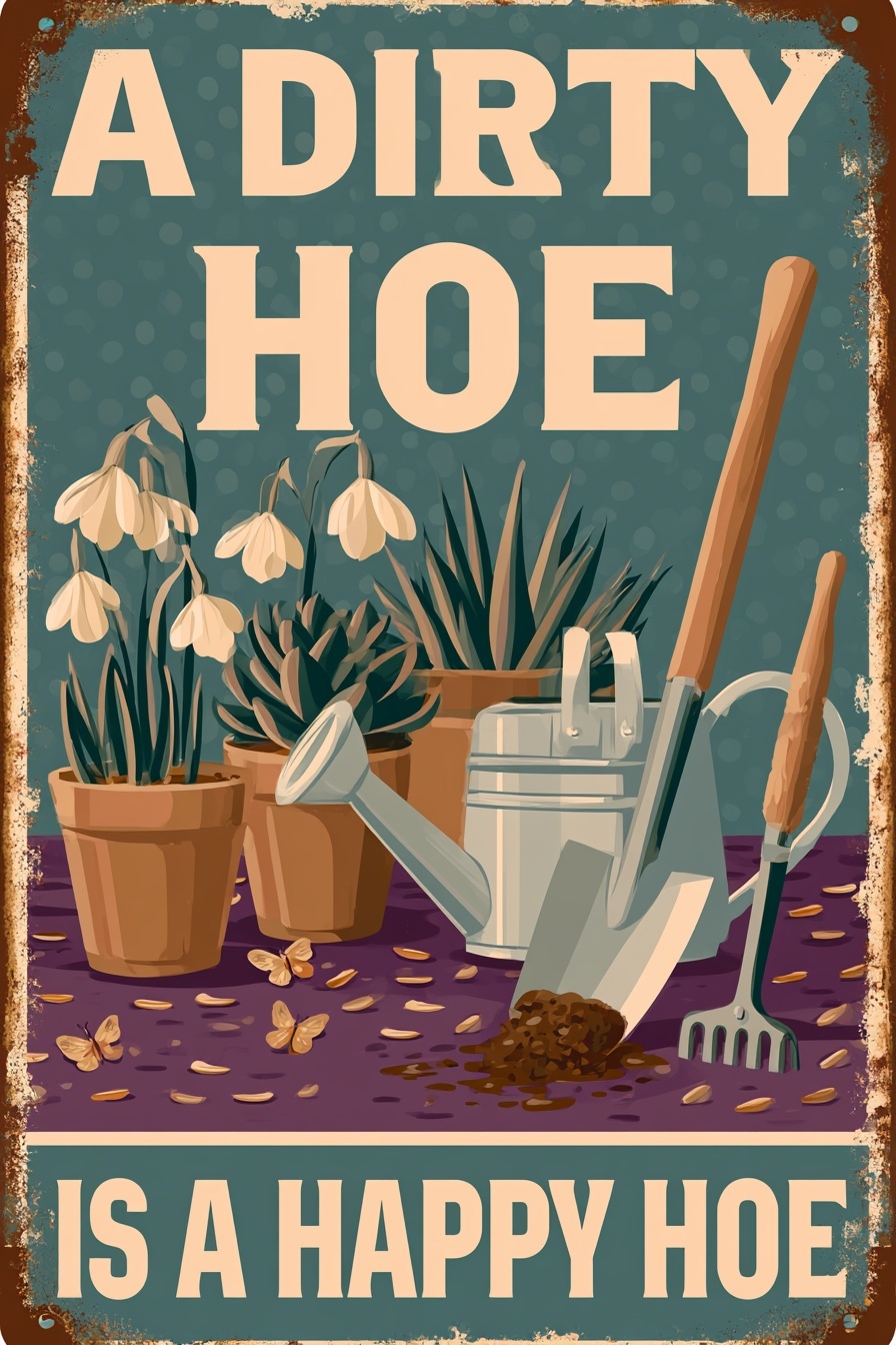 Charming Vintage Sign for Happy Gardeners