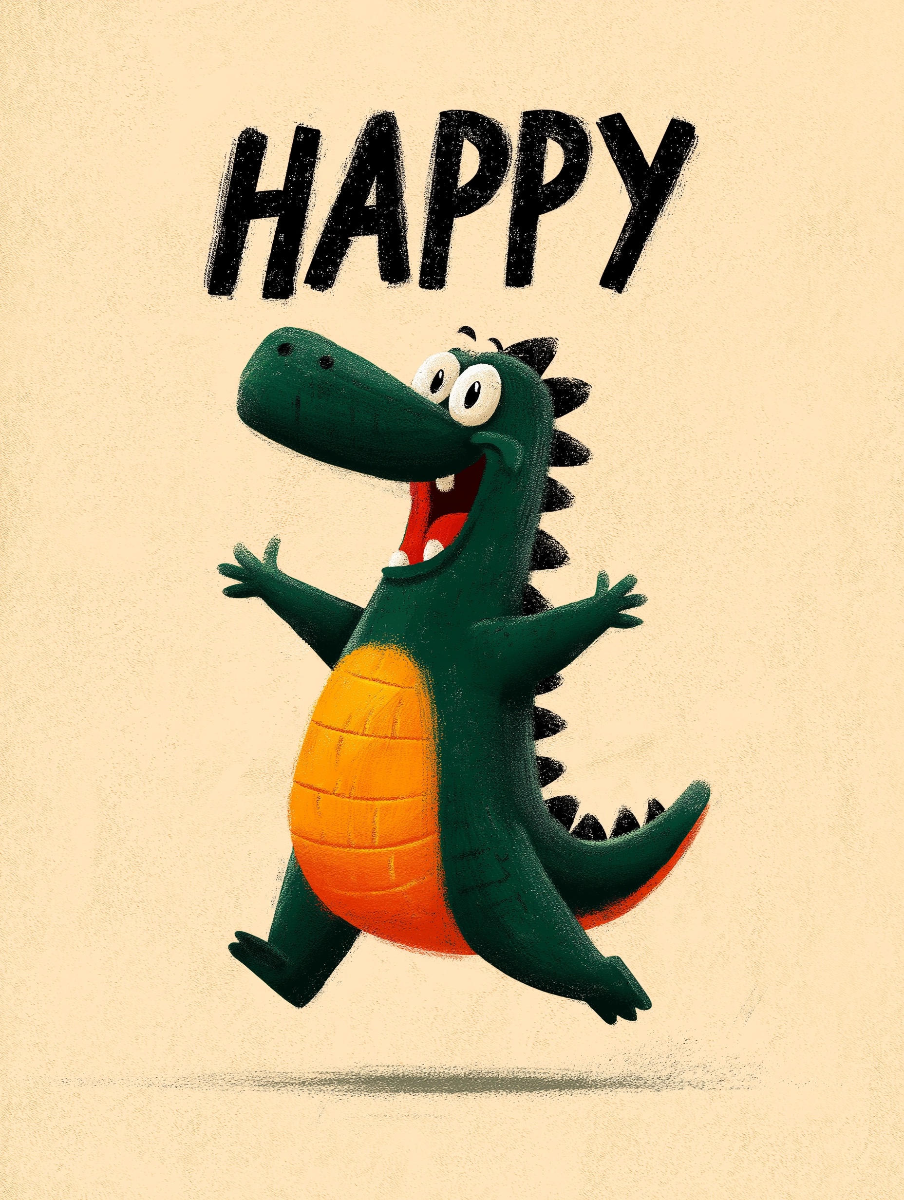Joyful Dinosaur: Retro Minimalist Poster