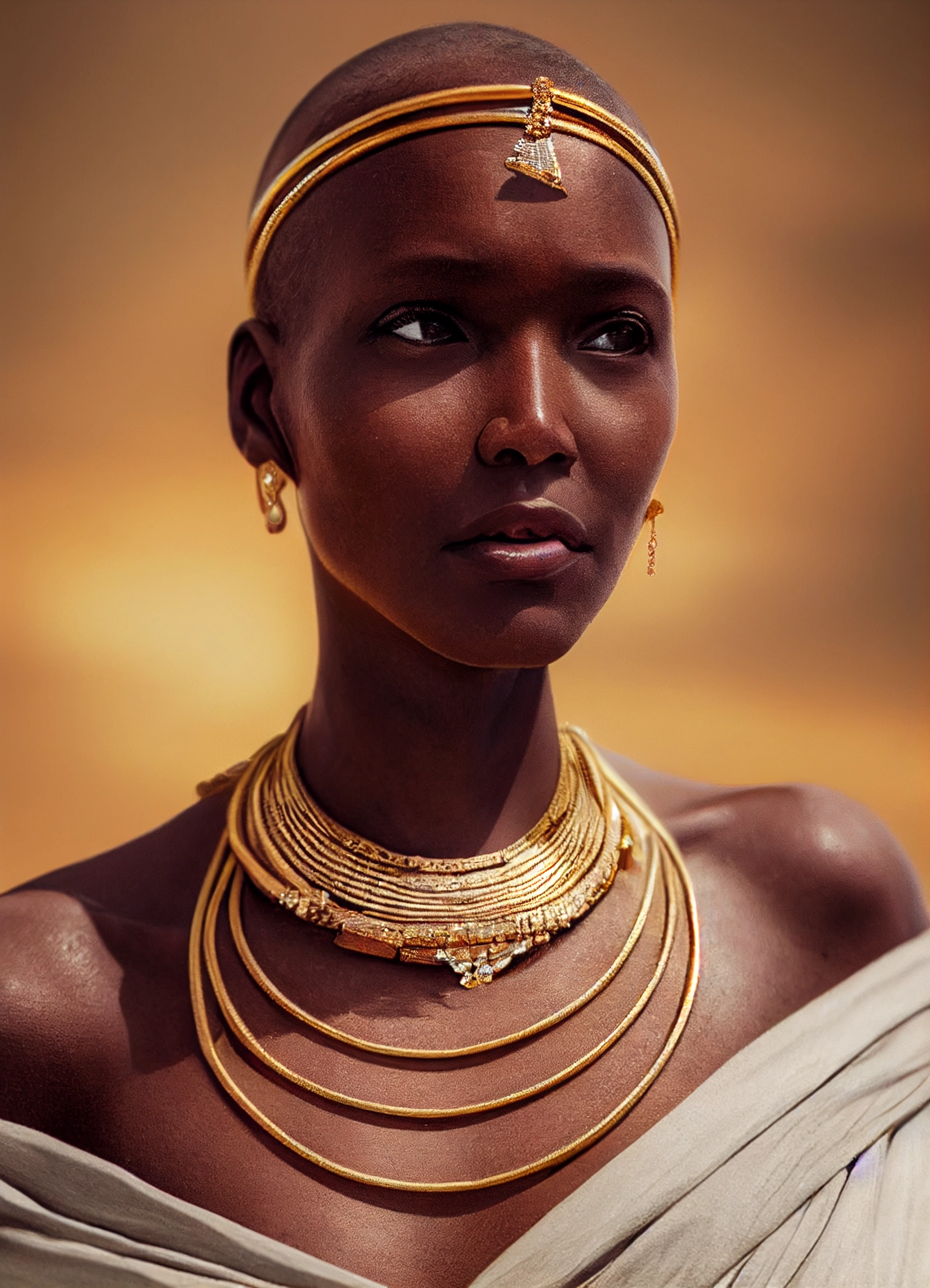 Maasai Woman in Stunning Stone Jewelry