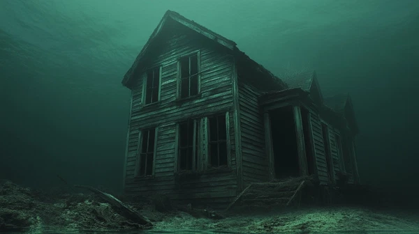 Haunting Underwater House: A Creepy Discovery