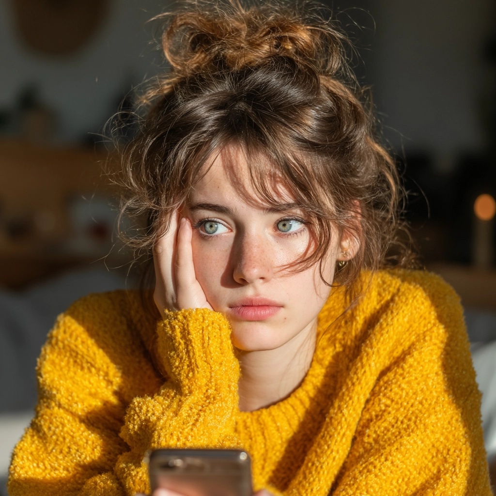 Fearful Girl Hears Disturbing Voice Message